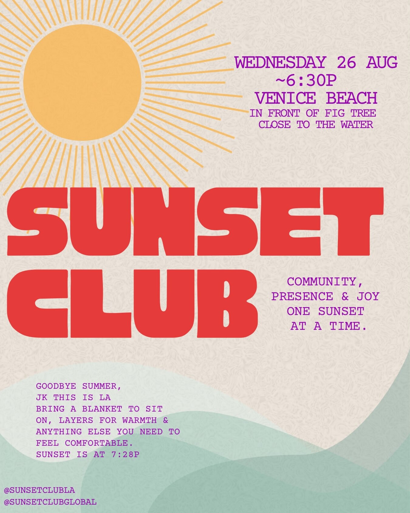 Event artwork for Venice Beach Sunset Club