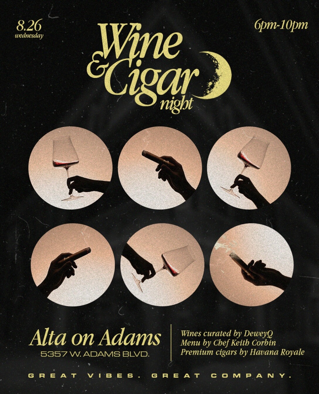 Event artwork for Wine & Cigar Night at Alta