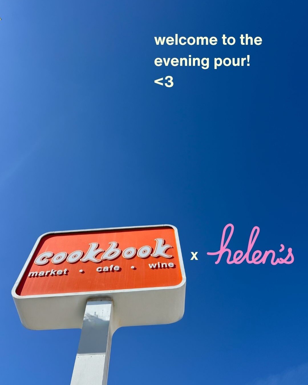 Event artwork for Evening Pour by Cookbook x Helen's Wines