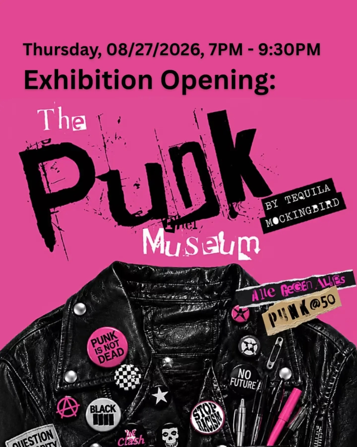 The Punk Museum exhibition flyer for August 27 through October 7 at Goethe-Institut Los Angeles