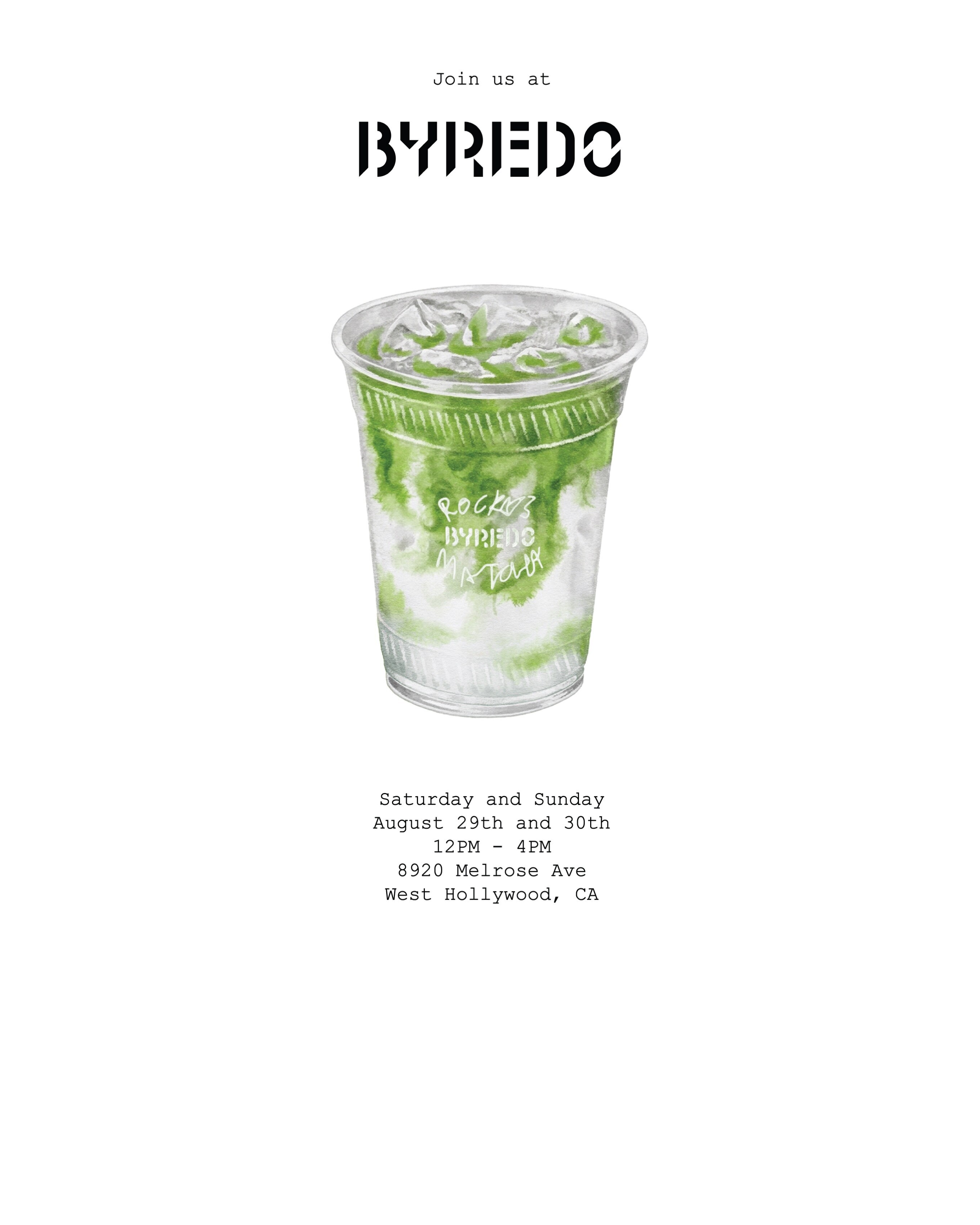 Event artwork for Rocky's Matcha at BYREDO