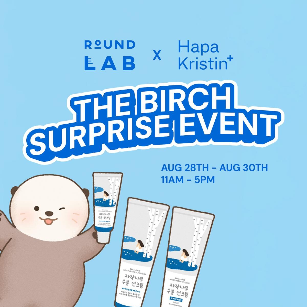 Round Lab and Hapa Kristin pop-up graphic for the Melrose flagship at 8022 Melrose Ave, August 28 to 30, 10am to 5pm.