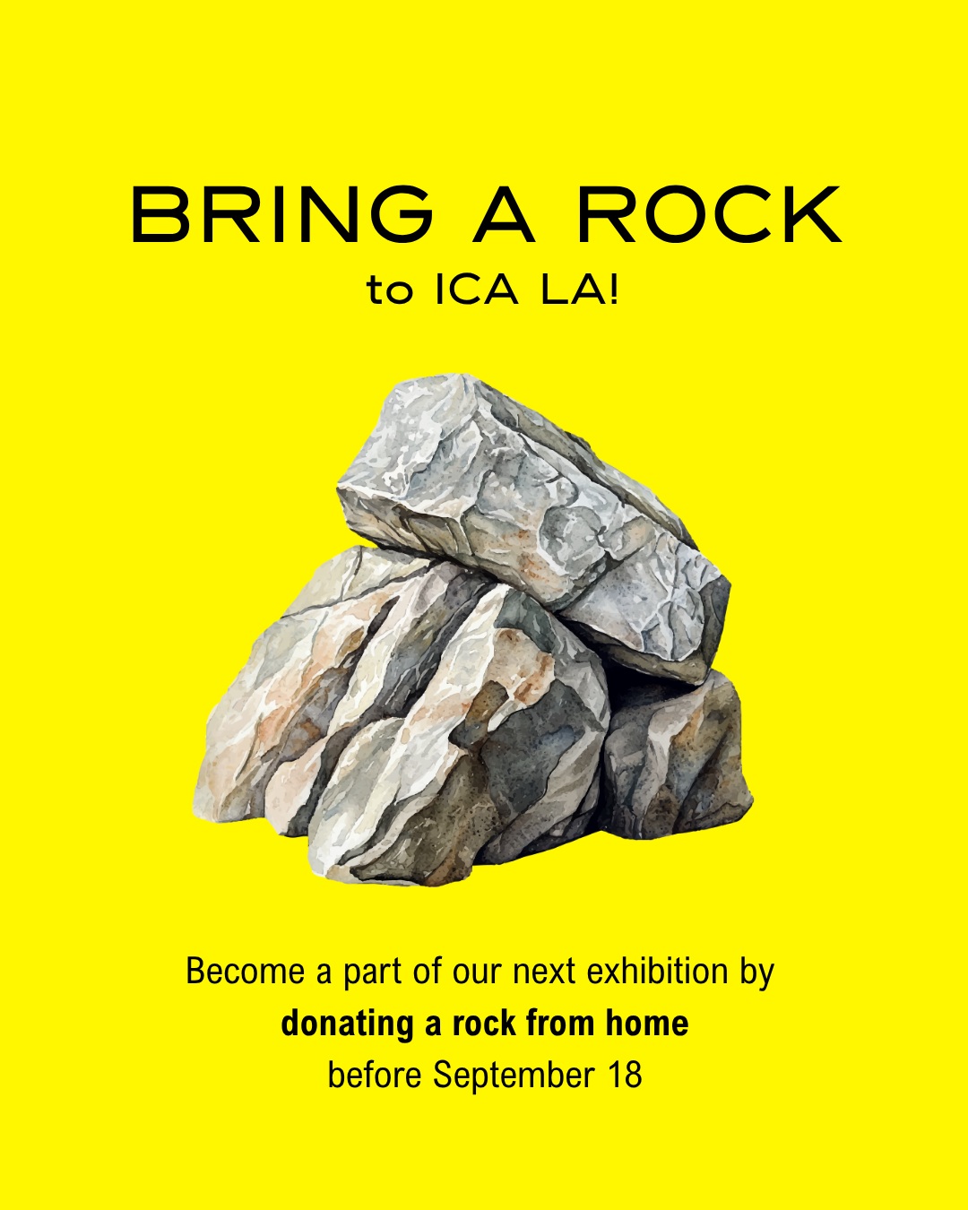 Bring a Rock to ICA LA event flyer