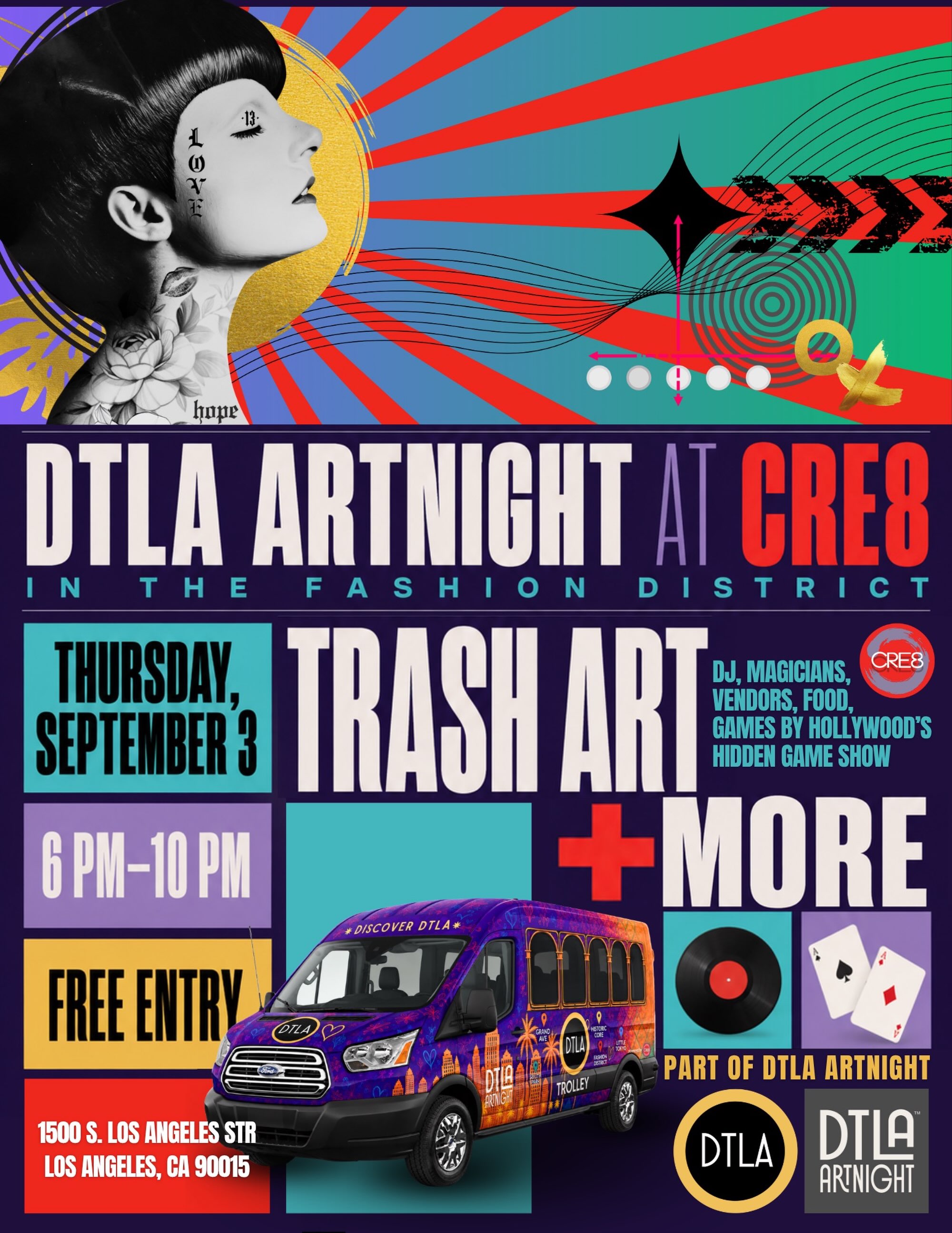CRE8 DTLA ArtNight event flyer