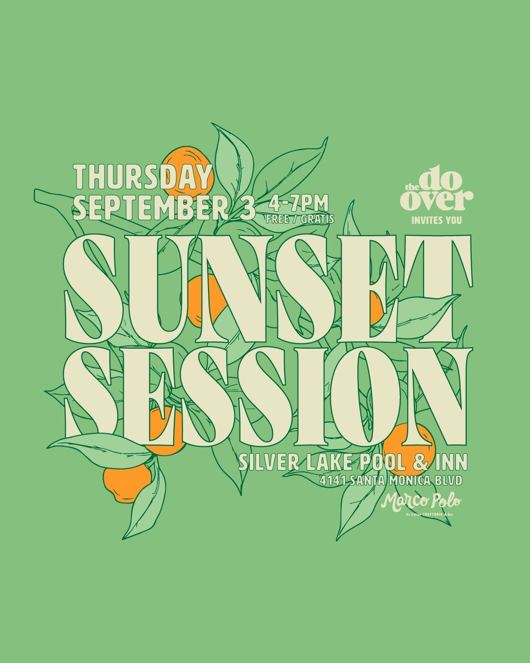 The Do-Over Sun Session flyer for September 3 at Marco Polo in Silver Lake