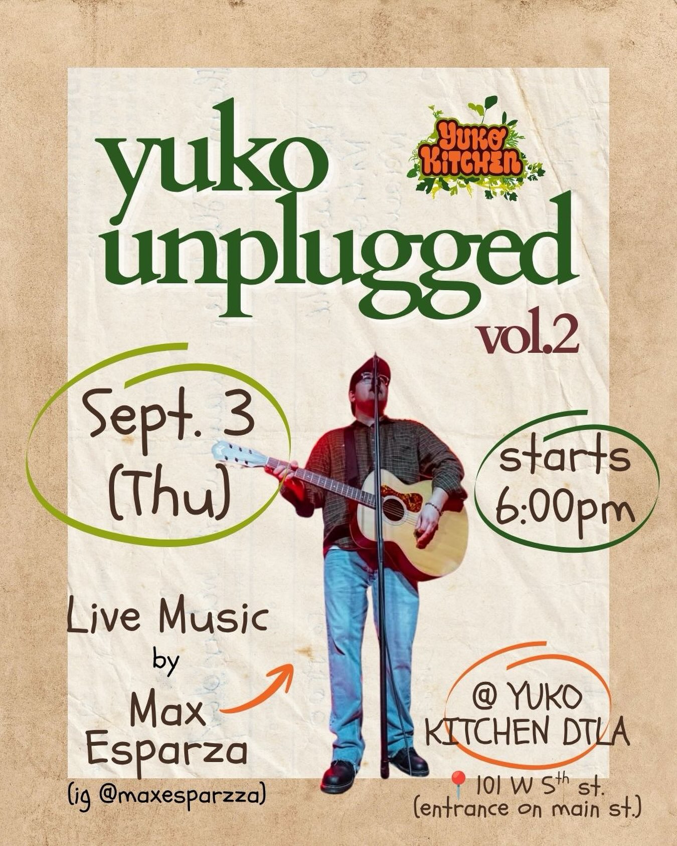 Yuko Unplugged Vol. 2 event flyer