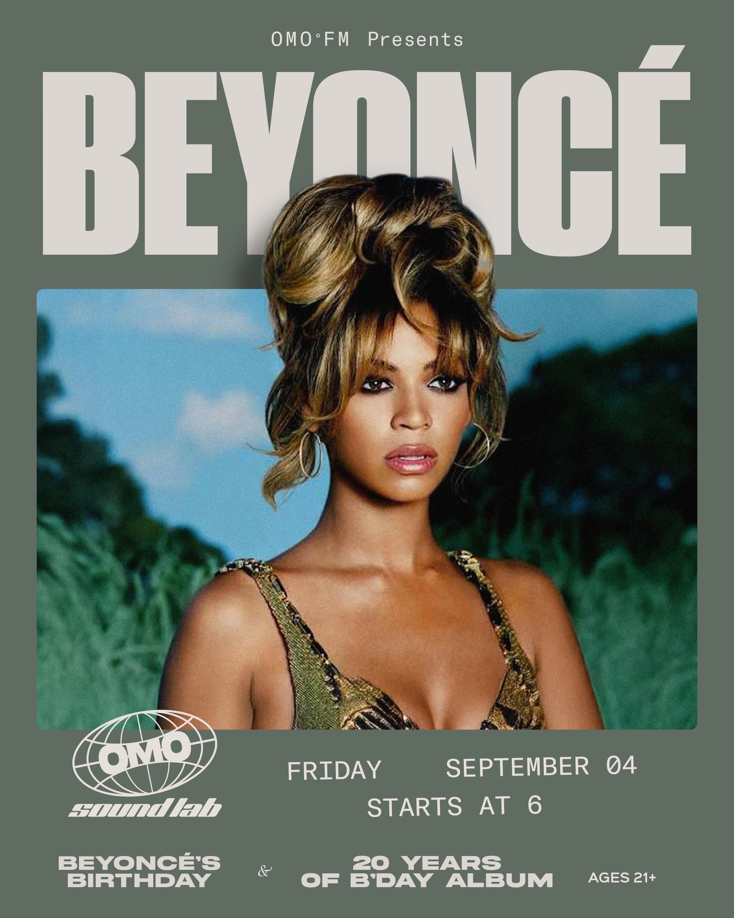 Beyoncé B’Day Bash at Omo event flyer