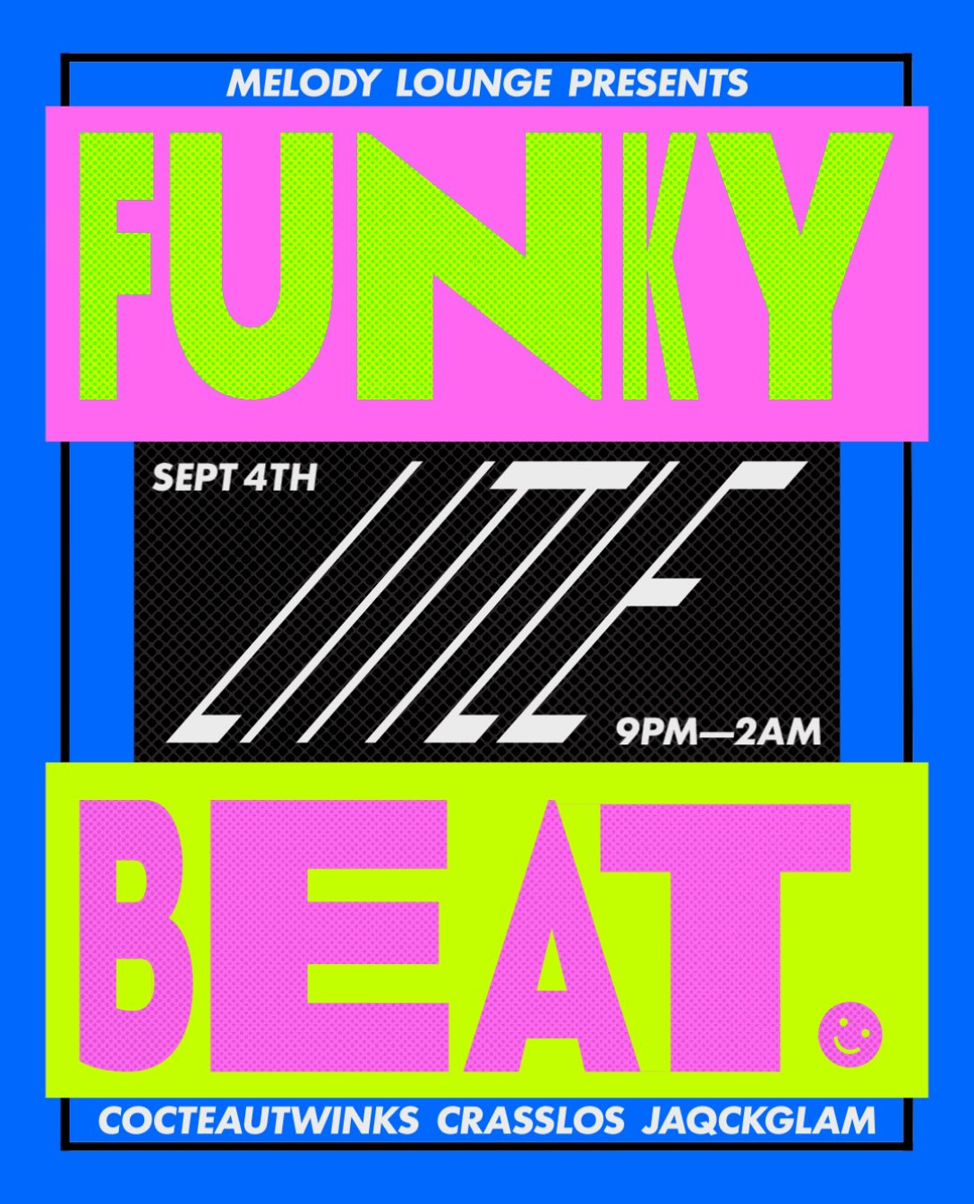 Funky Little Beat: Virgo Night event flyer