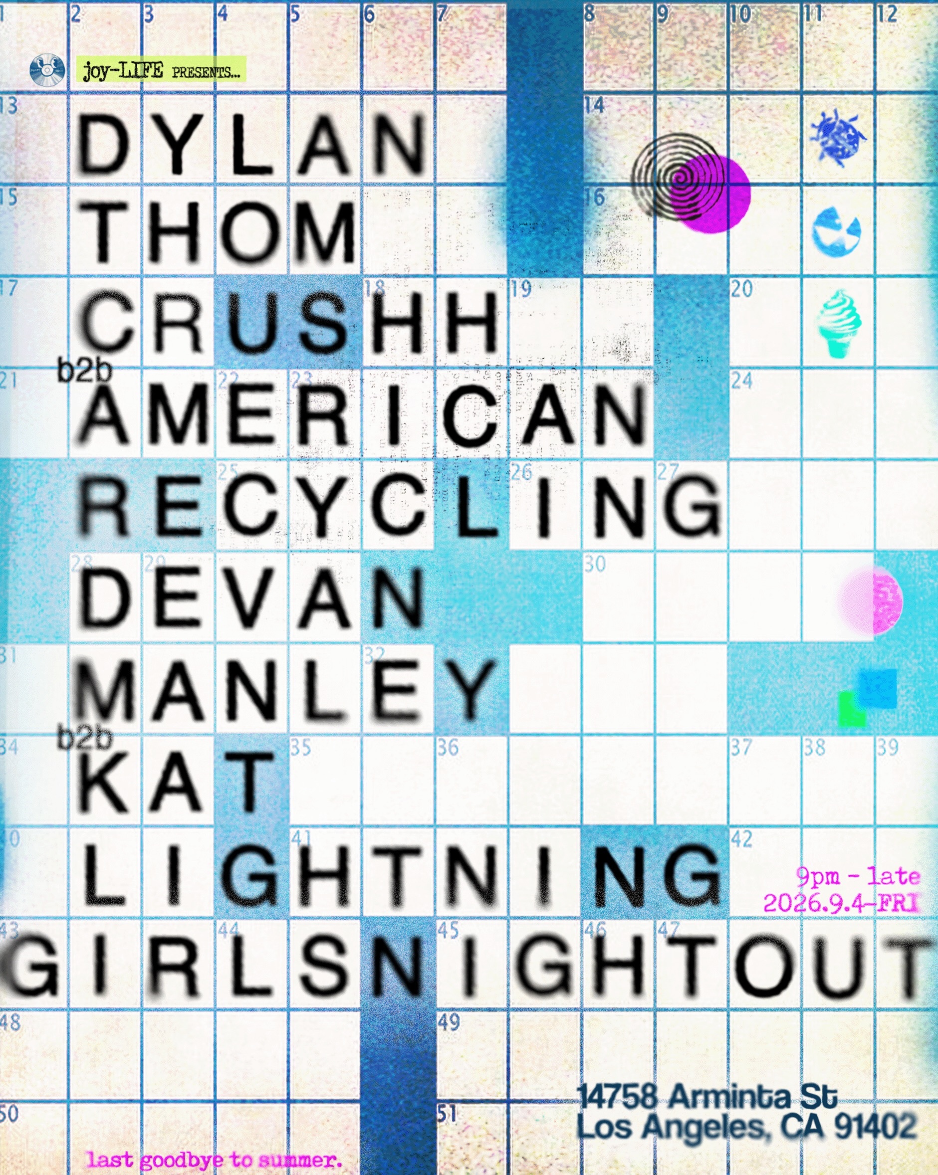 joy-LIFE Dylan Thom dance night flyer for September 4