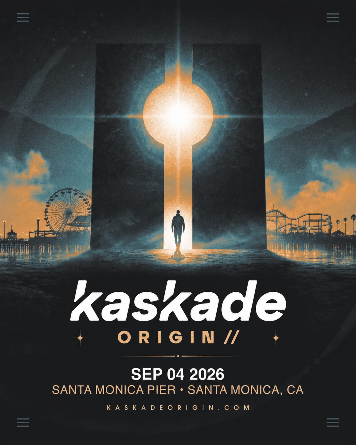 Kaskade ORIGIN Santa Monica Pier concert flyer for September 4