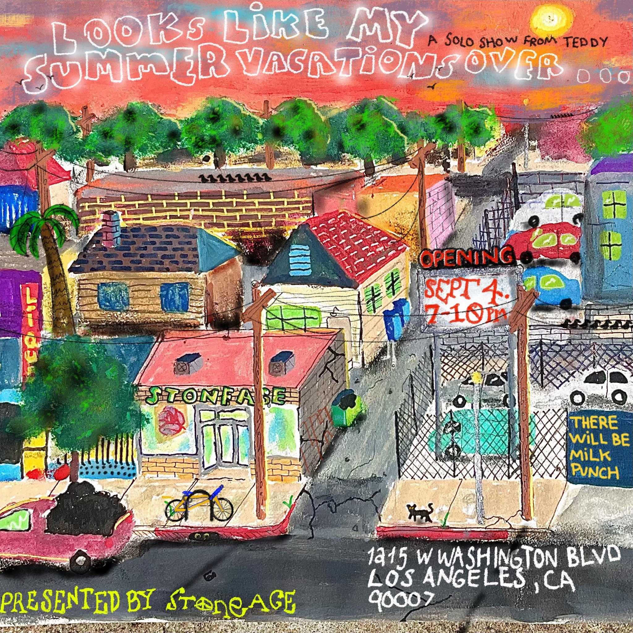 Teddy Davis Looks Like My Summer Vacation's Over exhibition flyer