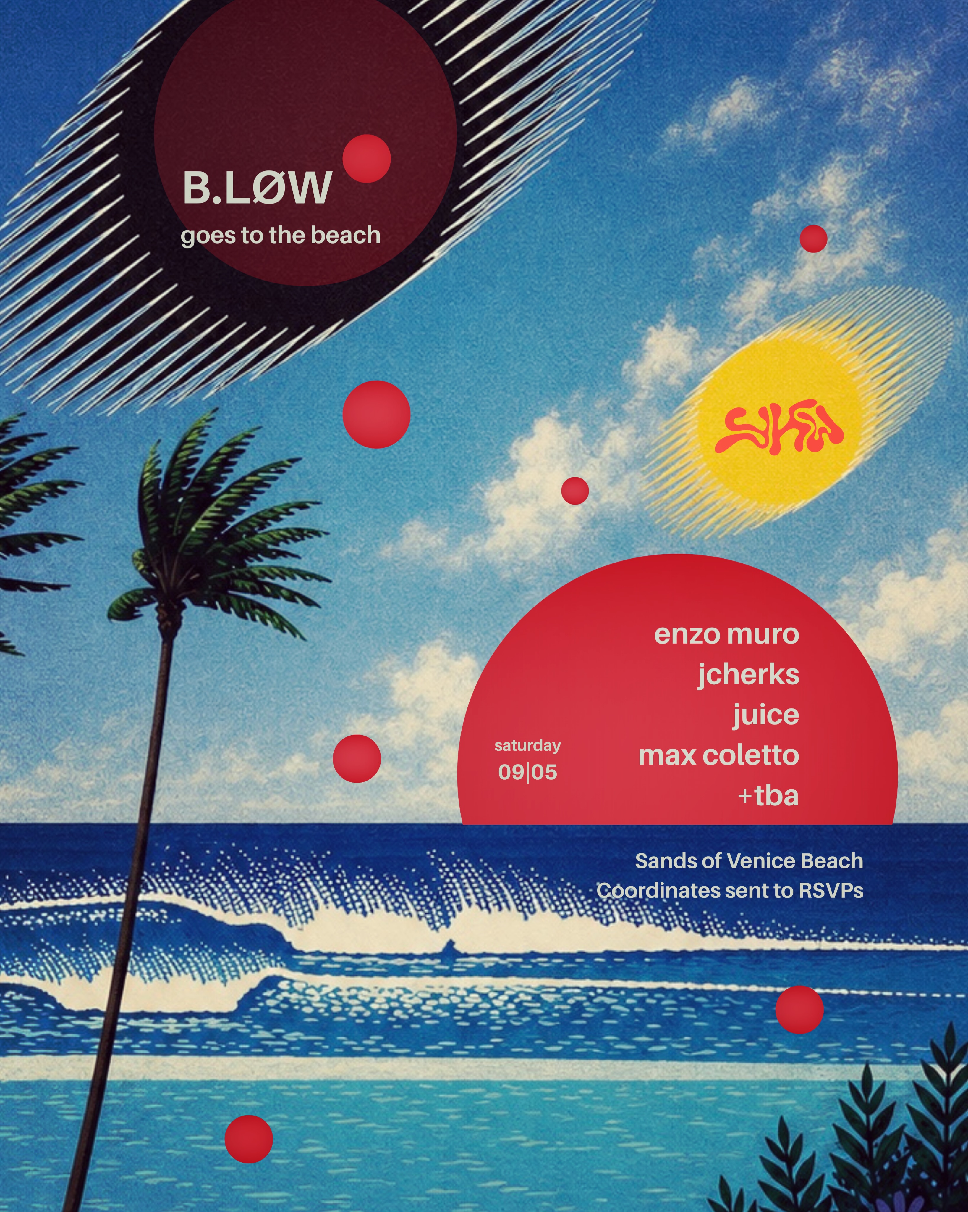 B.LØW Venice Beach Party event flyer