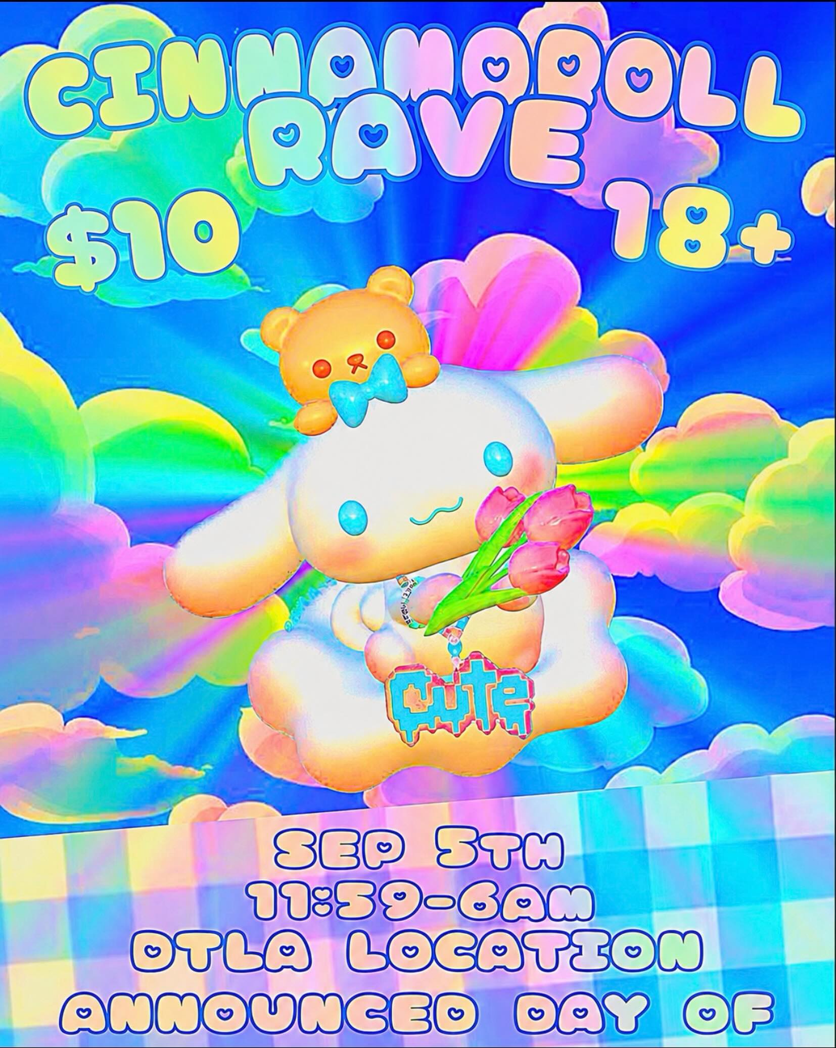 Cinnamoroll Rave event flyer
