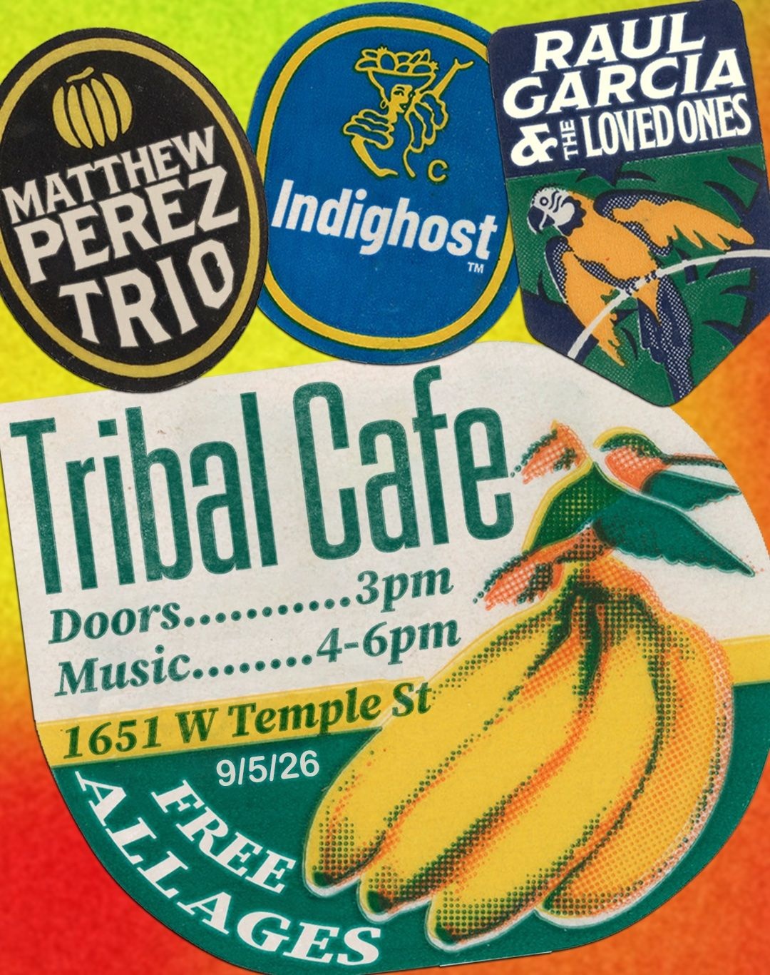 Free Live Music at Tribal Cafe flyer