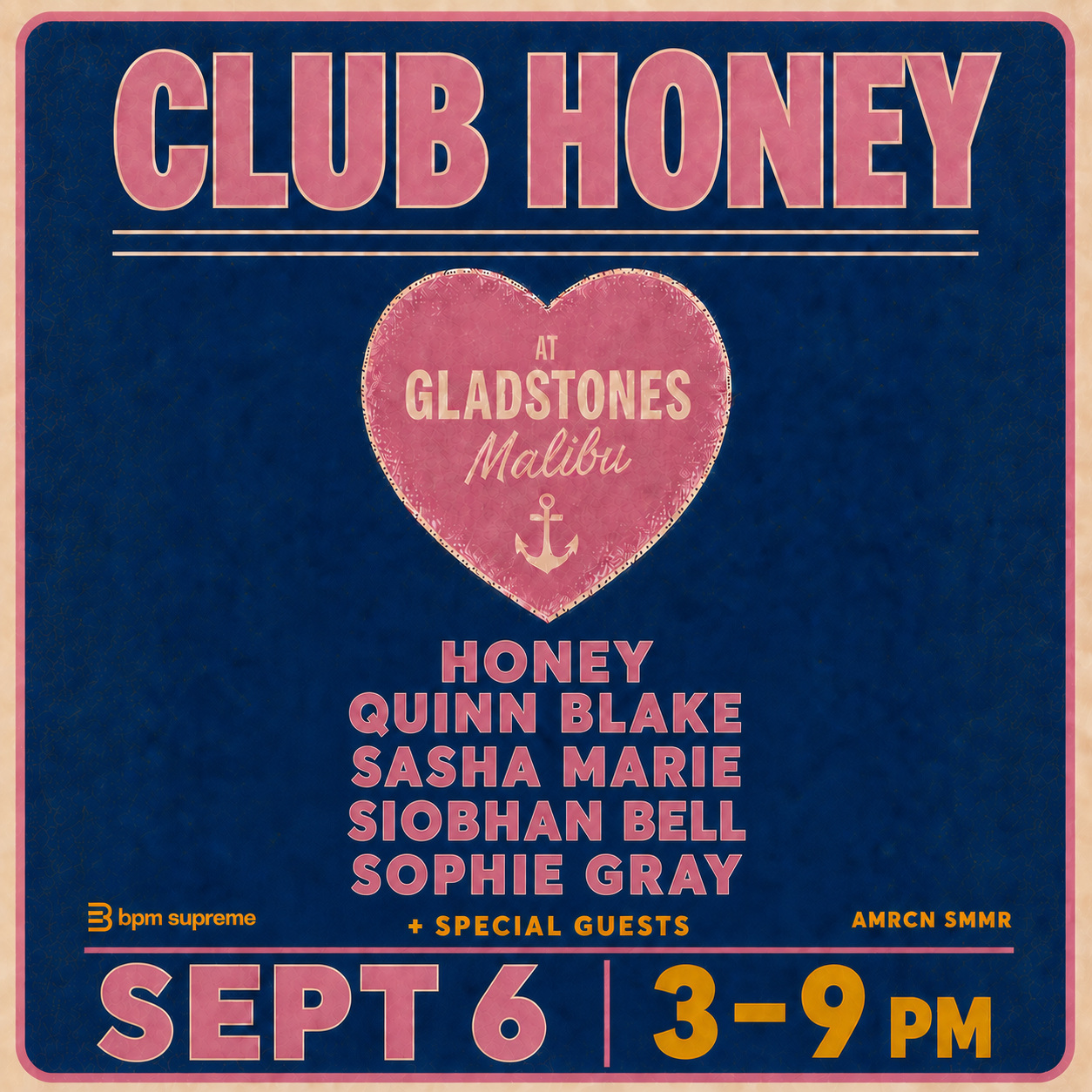 CLUB HONEY MALIBU @ GLADSTONES flyer