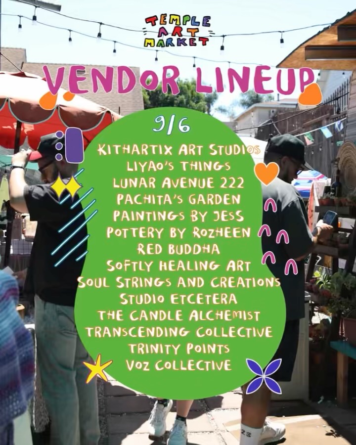 Temple Art Market: September event flyer