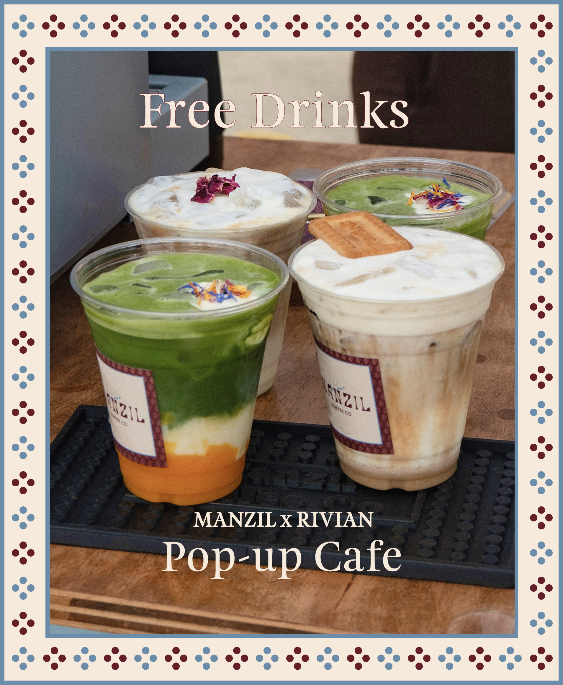 Manzil Pop-up cafe @Rivian Venice flyer