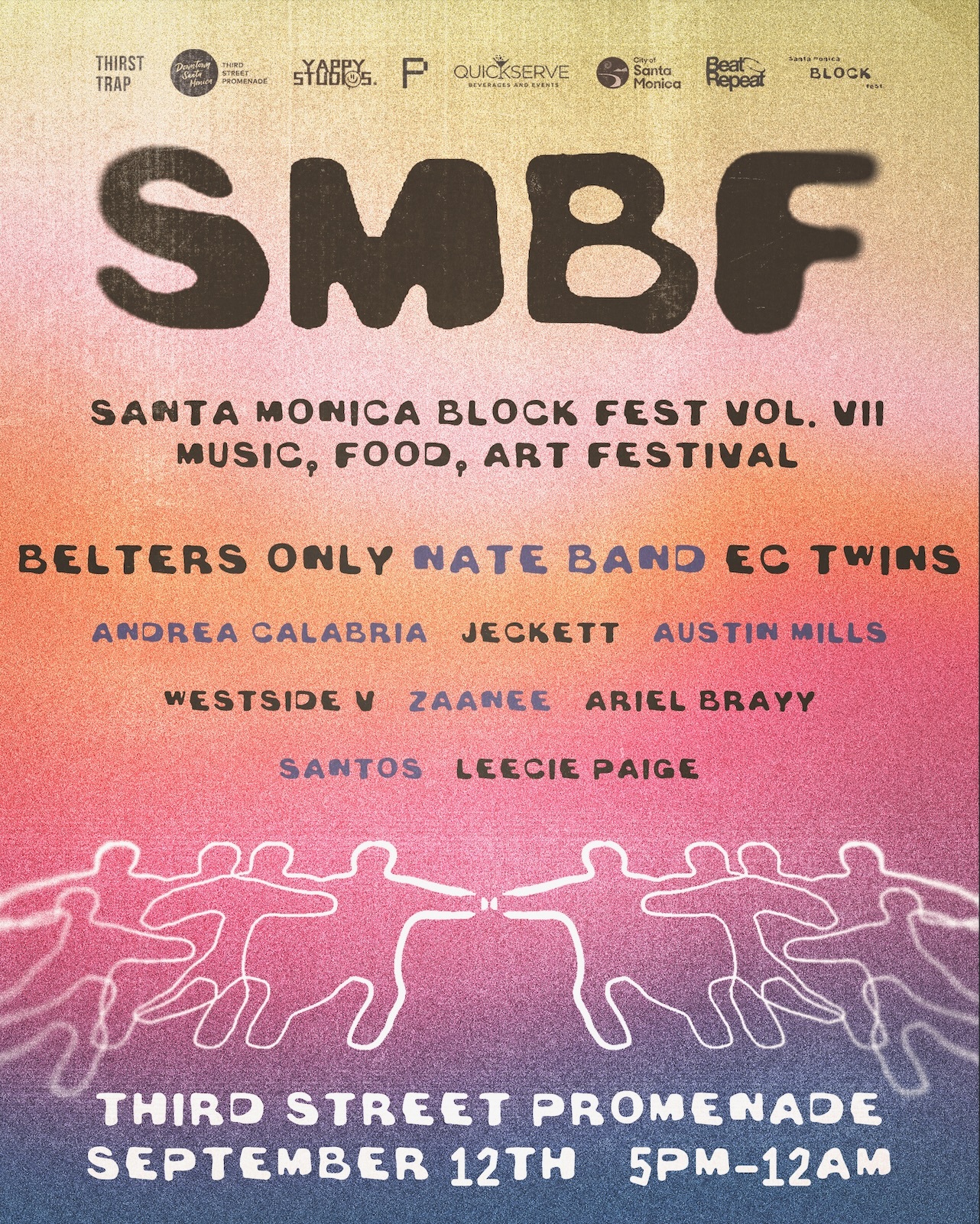 Santa Monica Block Fest Vol. VII music food and art festival flyer