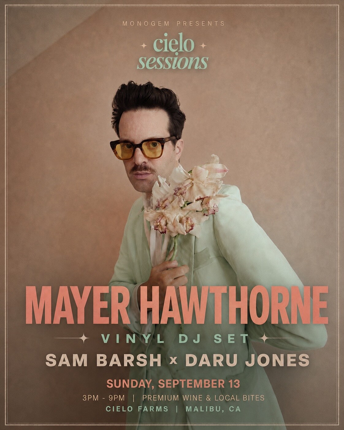 Mayer Hawthorne, Sam Barsh and Daru Jones Cielo Sessions flyer for September 13