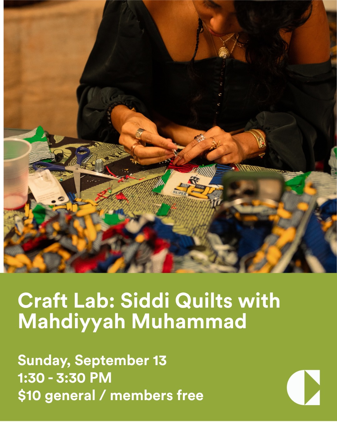 Craft Lab: Siddi Quilts event flyer