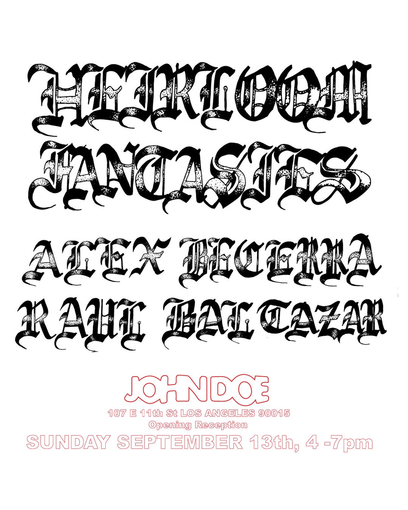 Heirloom Fantasies Opening Reception event flyer