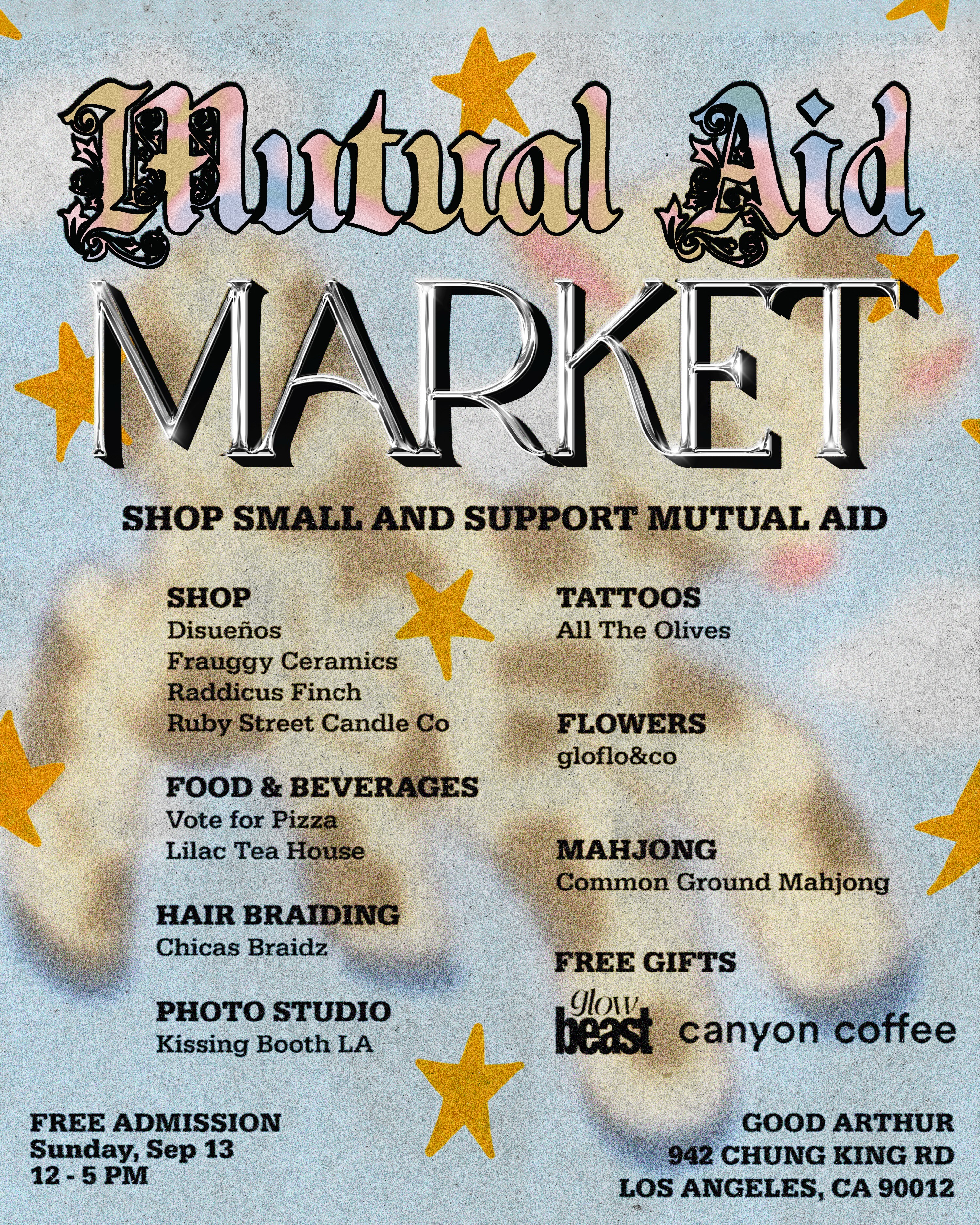 Mutual Aid Market flyer for September 13 at Good Arthur in Chinatown