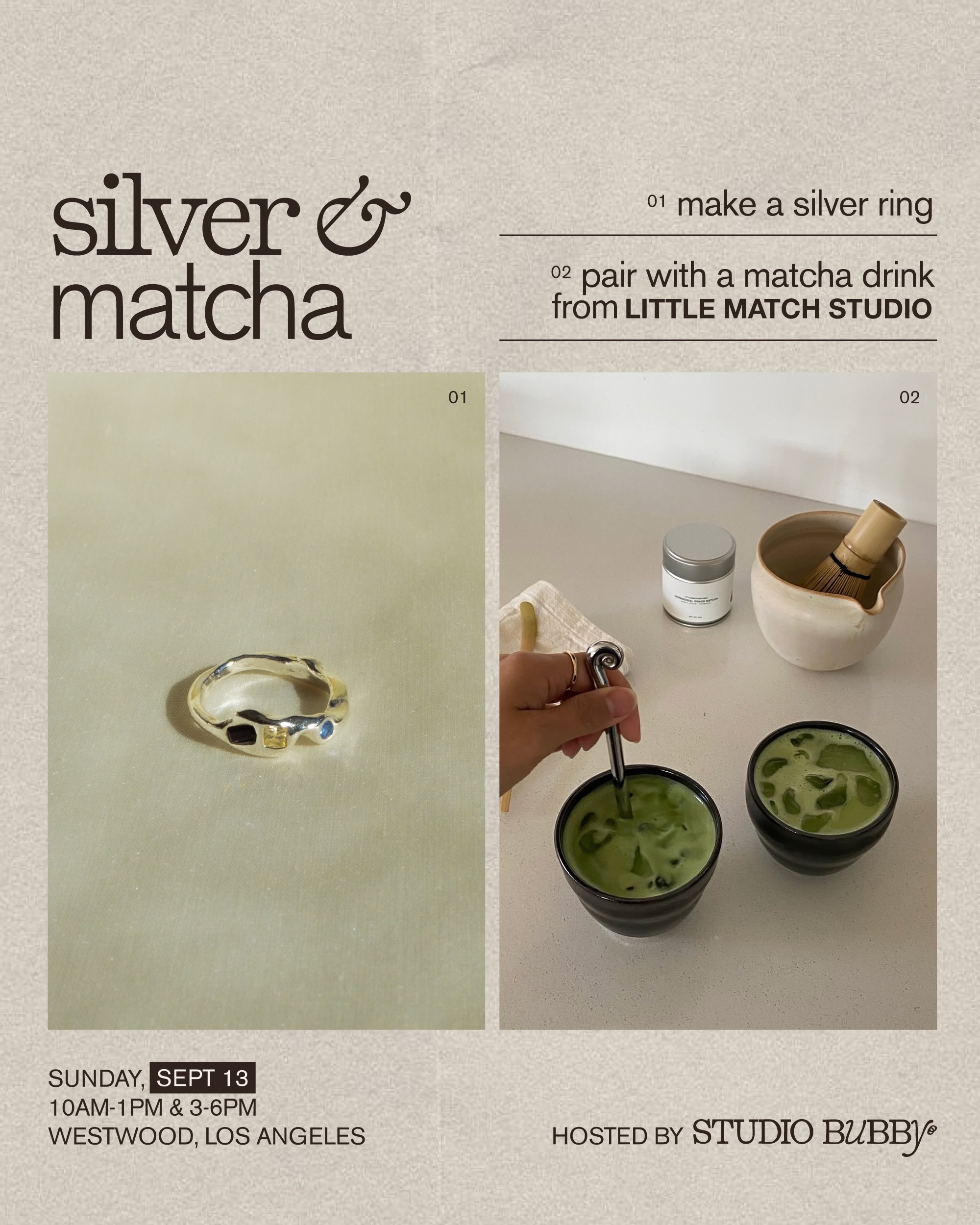 Silver & Matcha Ceremony event flyer