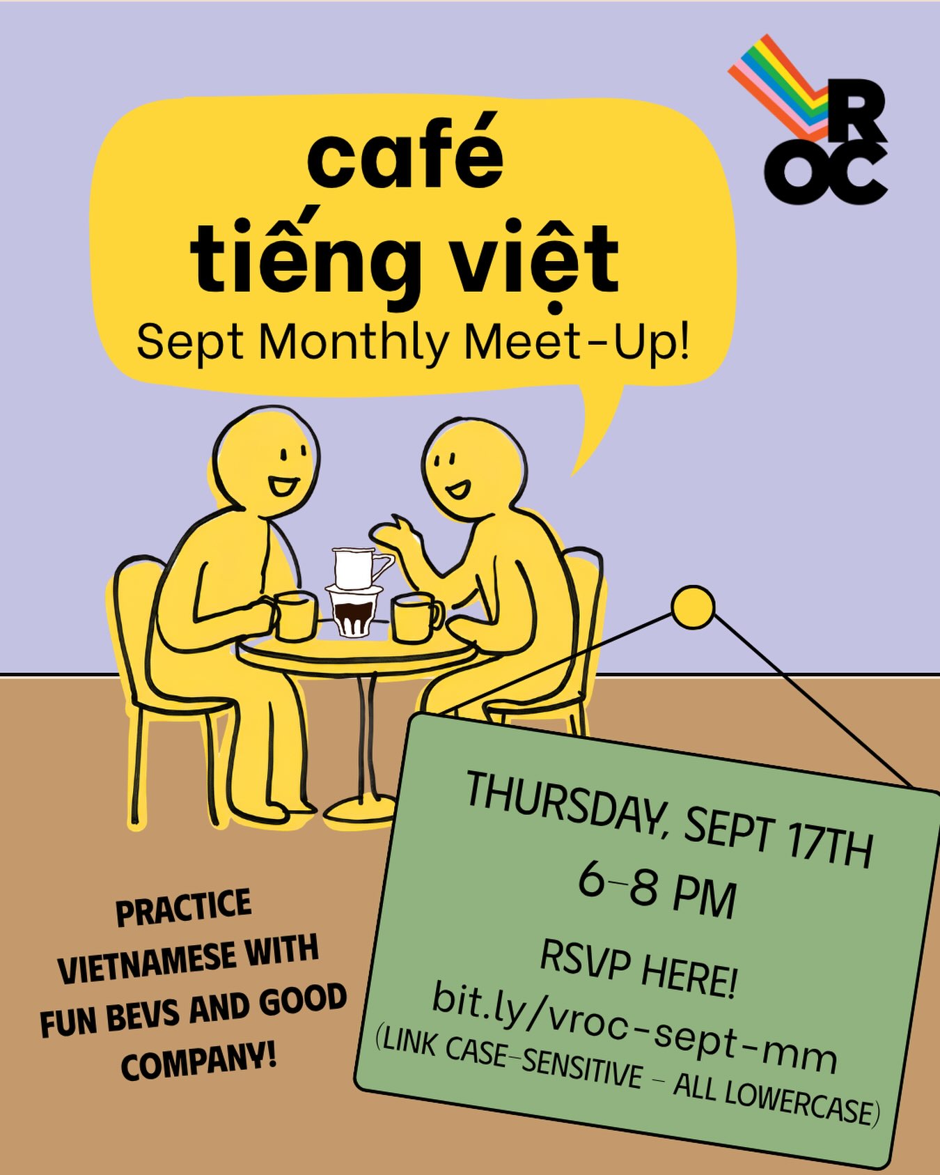Cà Phê Tiếng Việt September Meetup event flyer