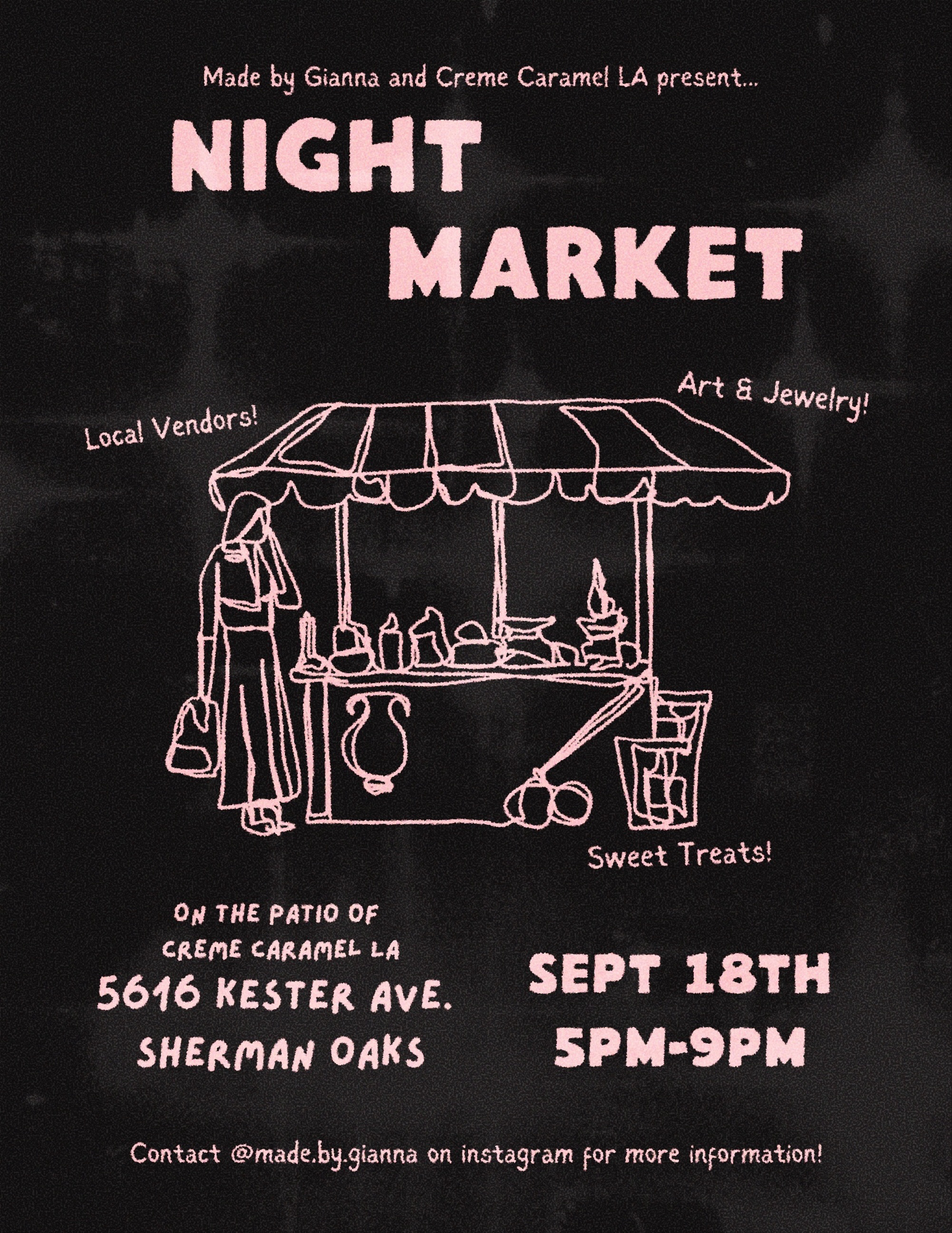 Crème Caramel x Made by Gianna Night Market event flyer