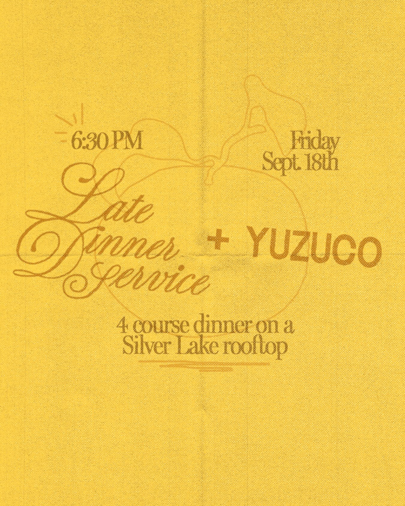 Late Dinner Service x Yuzuco event flyer