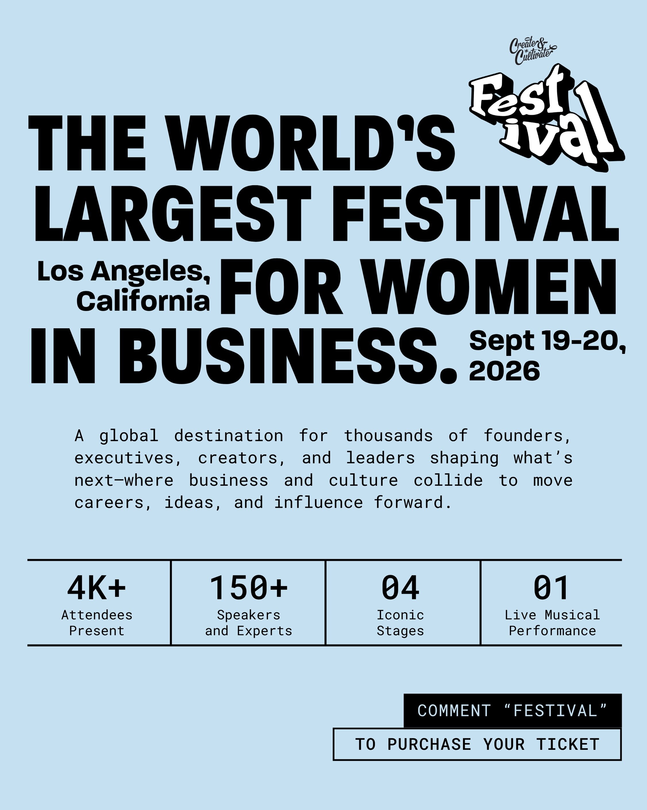 Event artwork for Create & Cultivate Festival