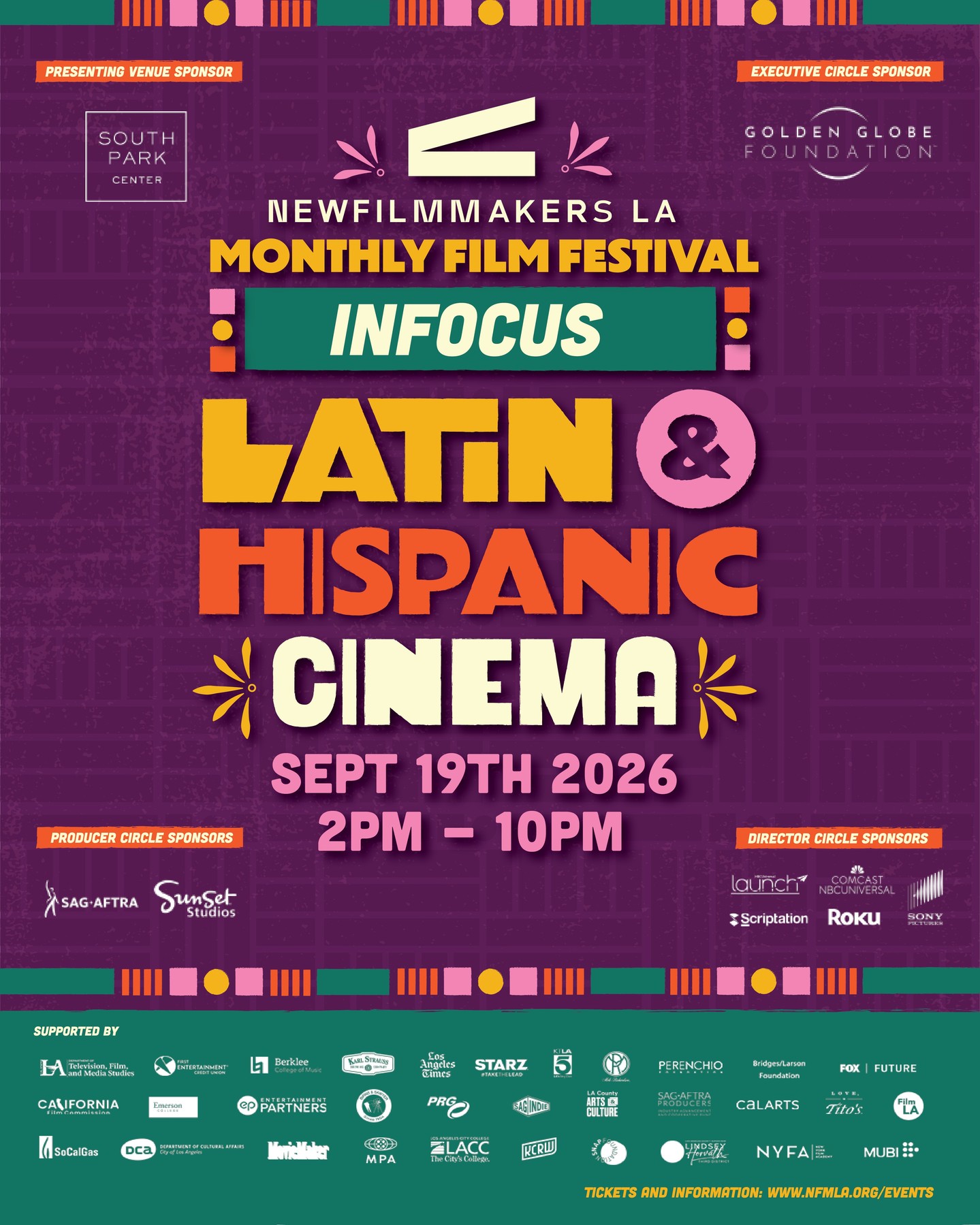 NFMLA InFocus: Latin & Hispanic Cinema event flyer