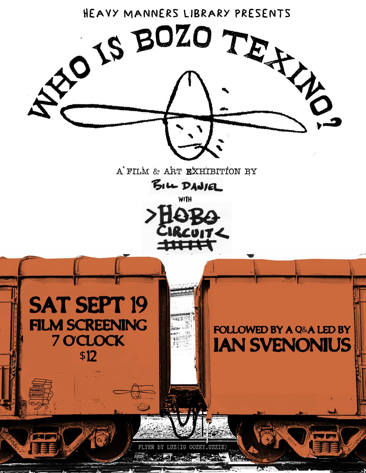 Who Is Bozo Texino? Screening event flyer