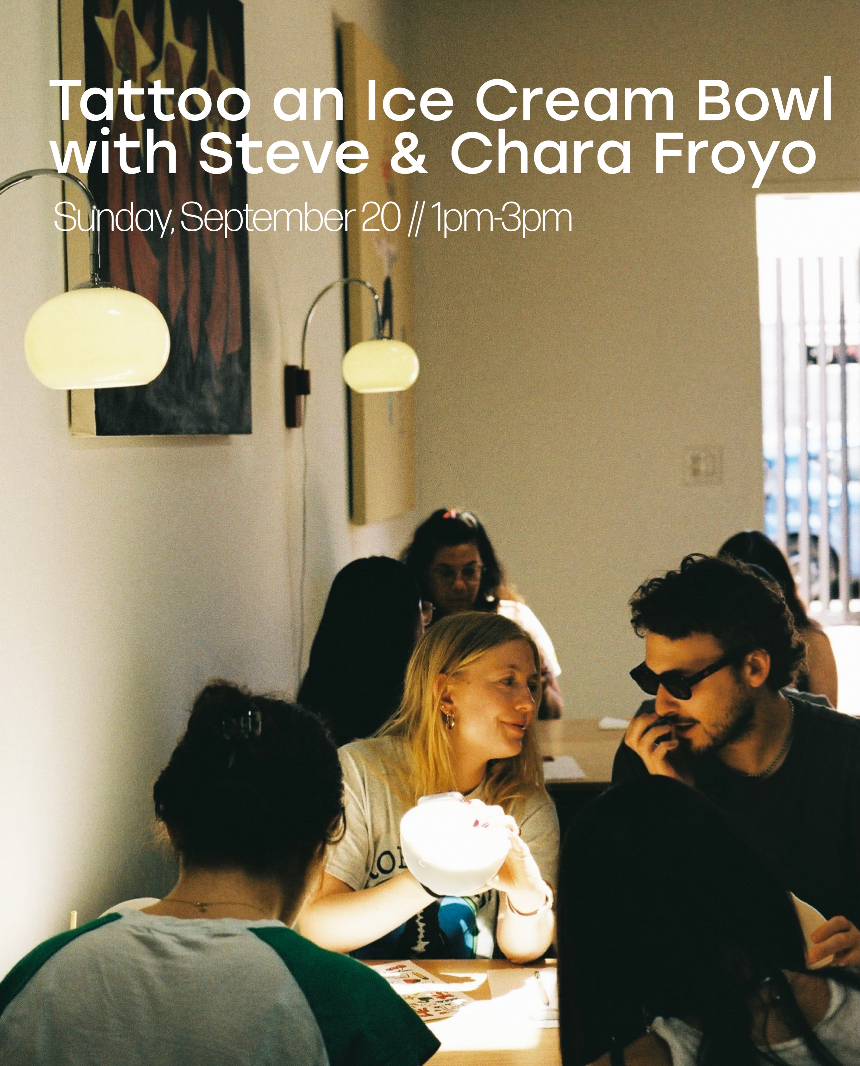 Tattoo an Ice Cream Bowl workshop flyer at Steve's Backhouse