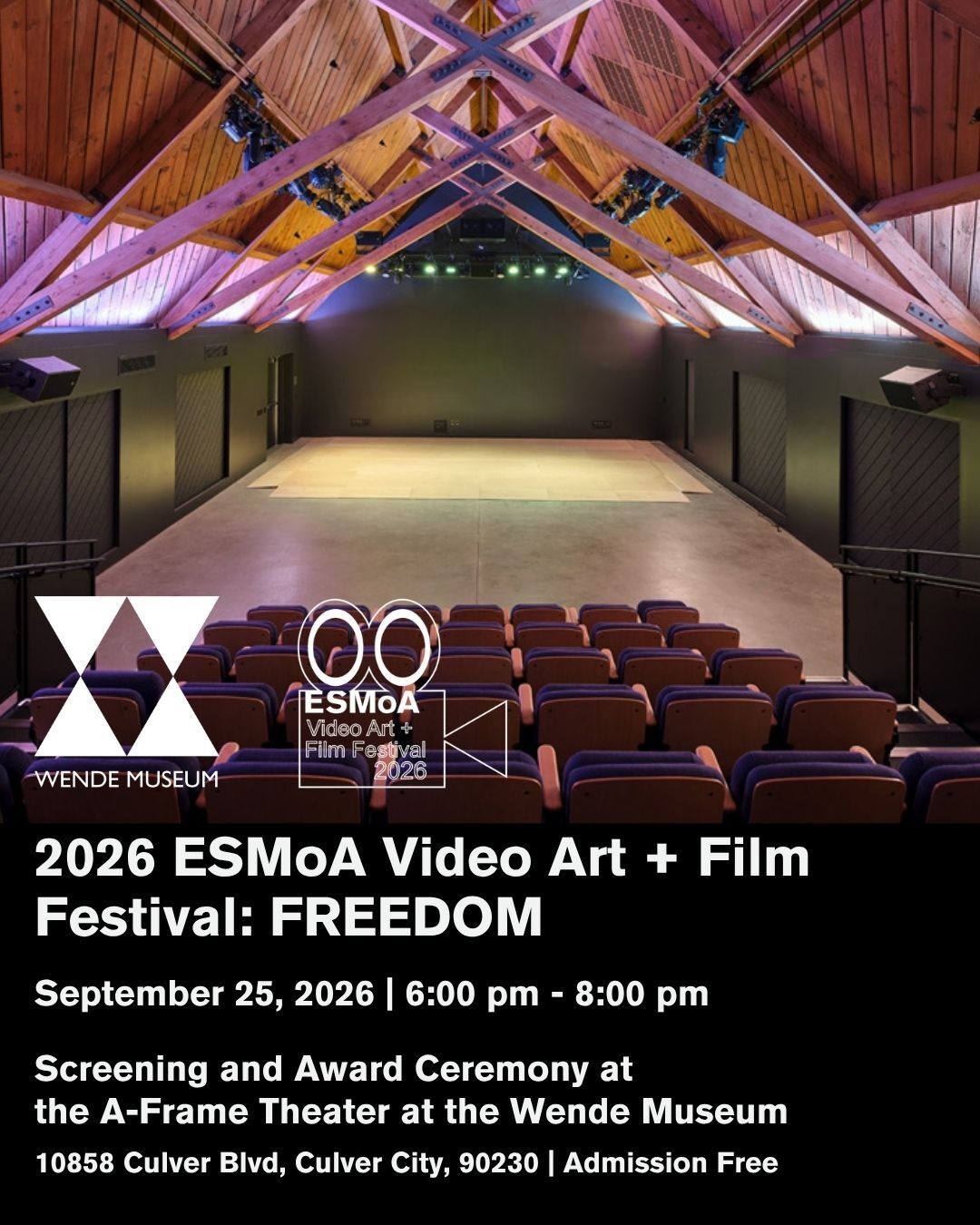 ESMoA Video Art and Film Festival FREEDOM screening flyer for September 25