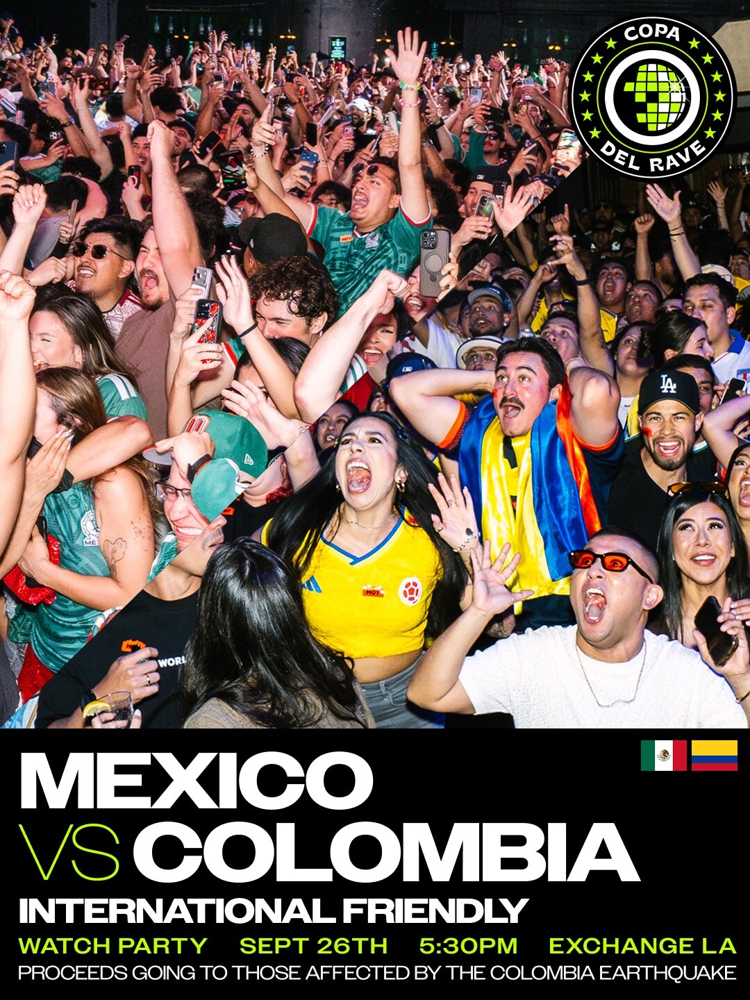 Copa del Rave Mexico versus Colombia flyer for September 26 at Exchange LA