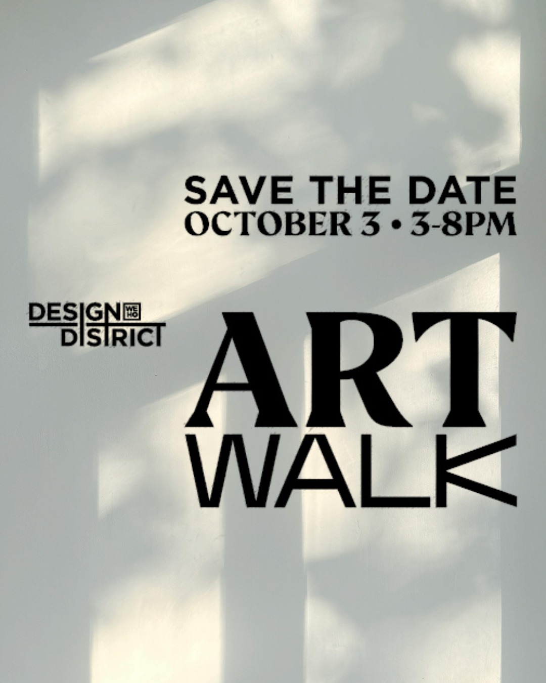 West Hollywood Design District ArtWalk flyer for October 3 from 3 to 8 PM