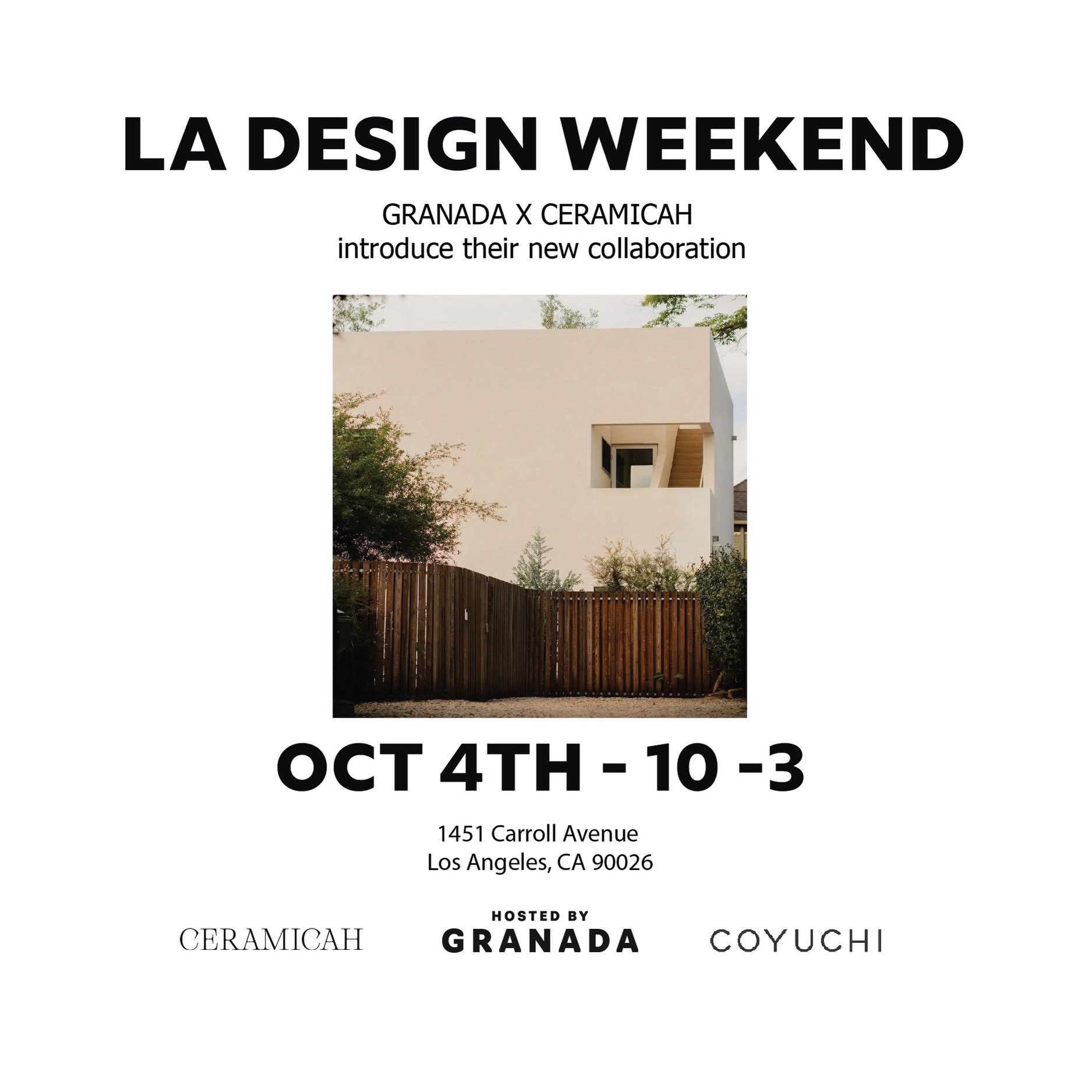Granada Echo Park and Ceramicah LA Design Weekend flyer for October 4