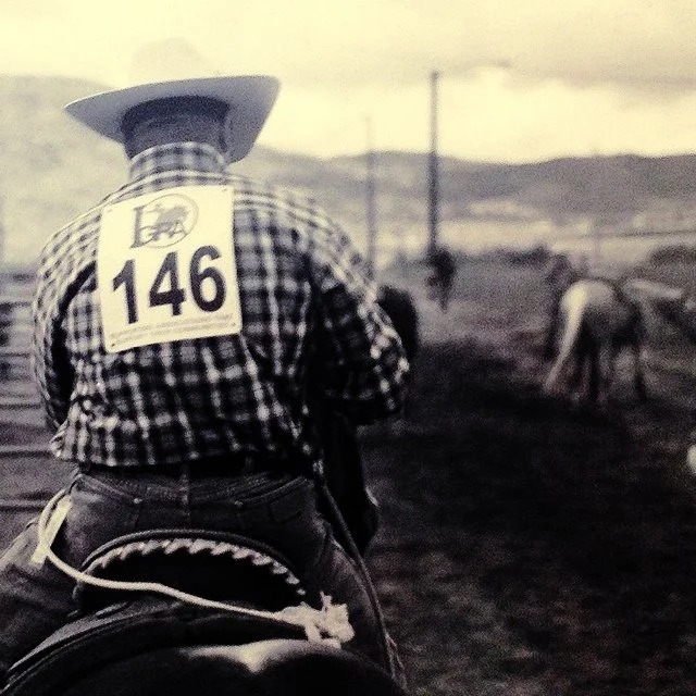 black and white rodeo photograph used for the Fistful of Film course