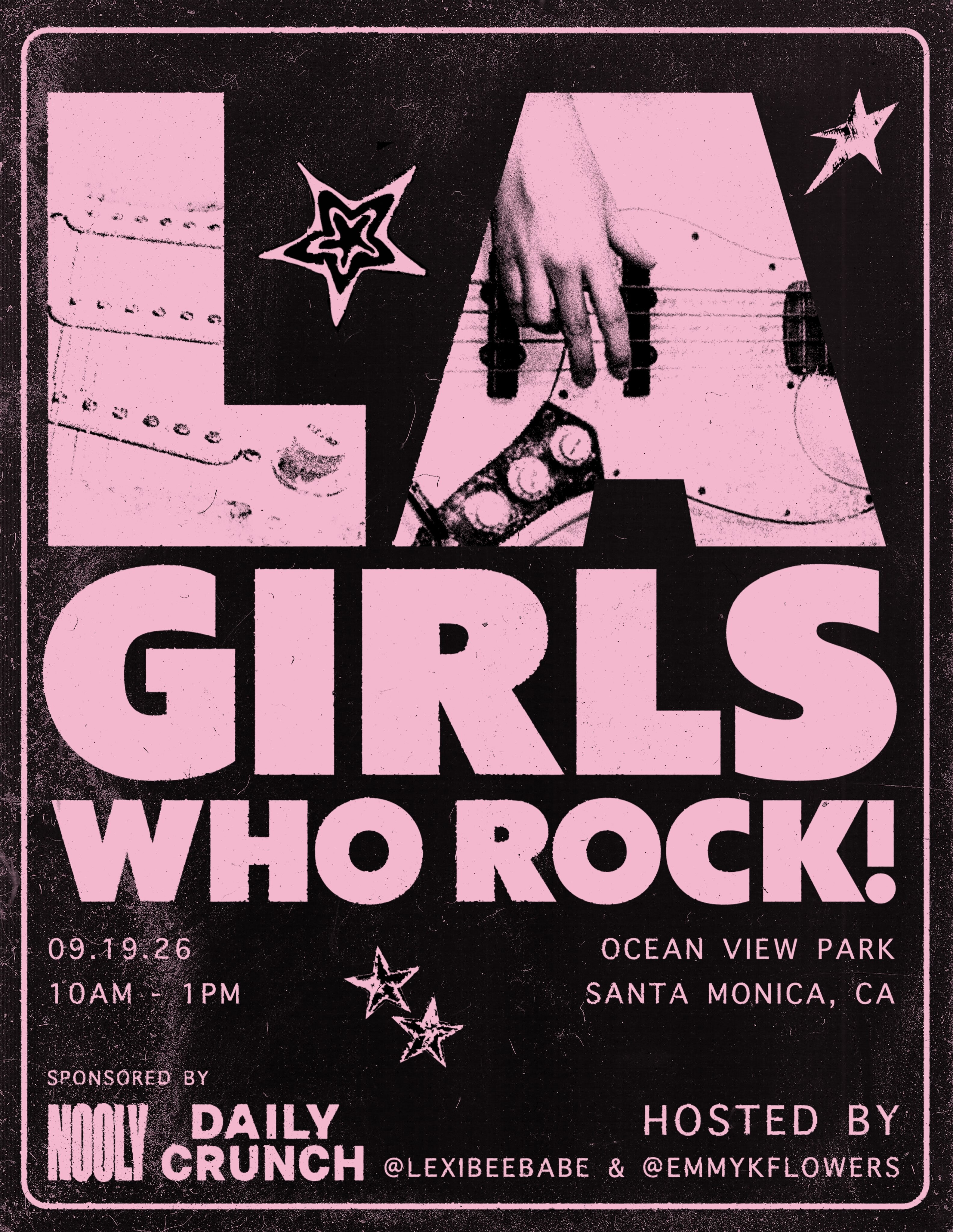 LA Girls Who Rock September meet-up flyer for September 19 at Ocean View Park
