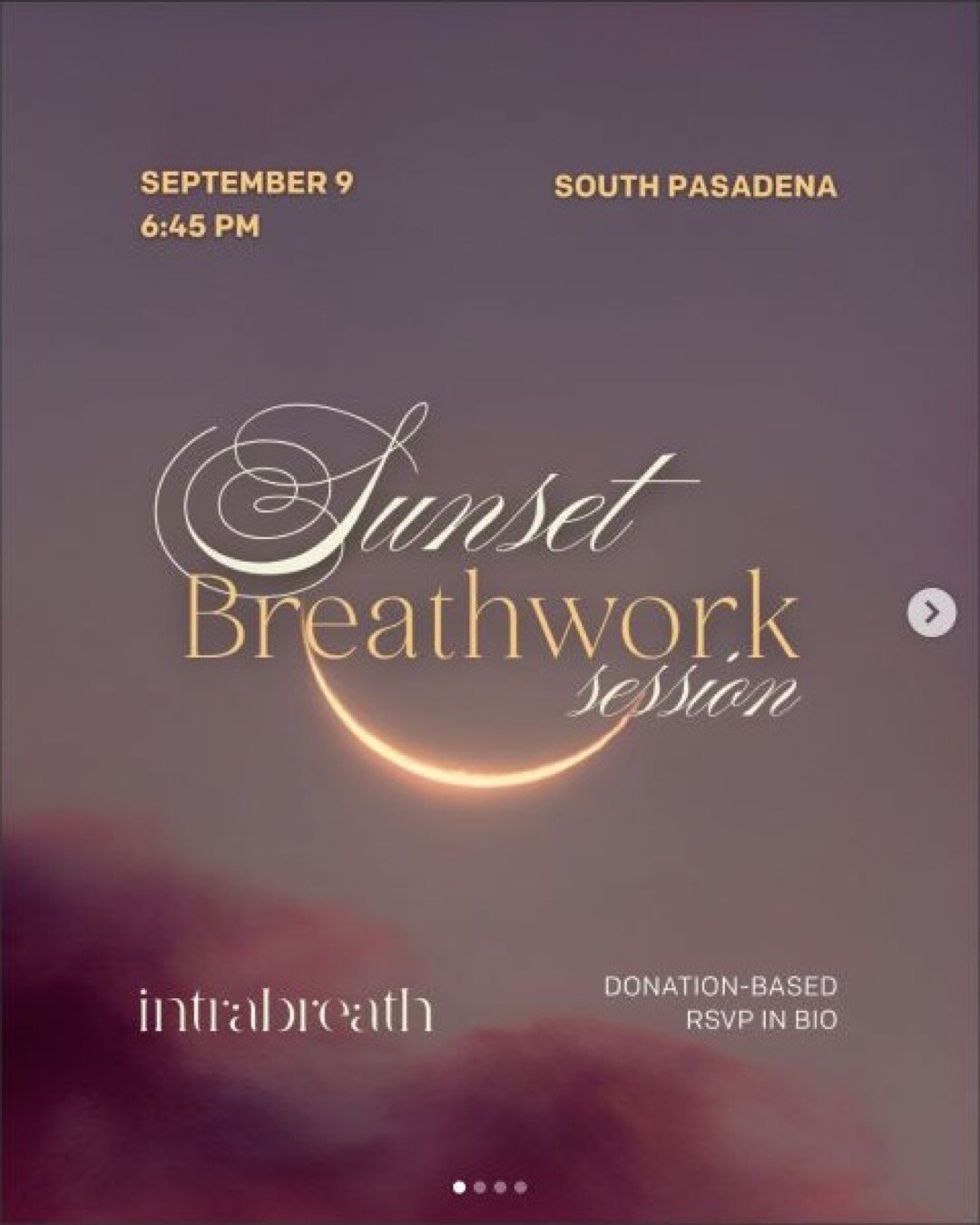 New Moon Sunset Breathwork Session flyer
