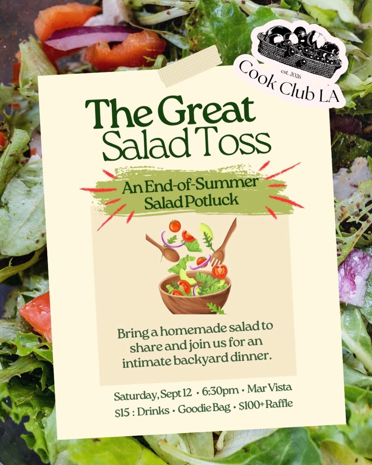 The Great Salad Toss flyer for September 12 in Mar Vista