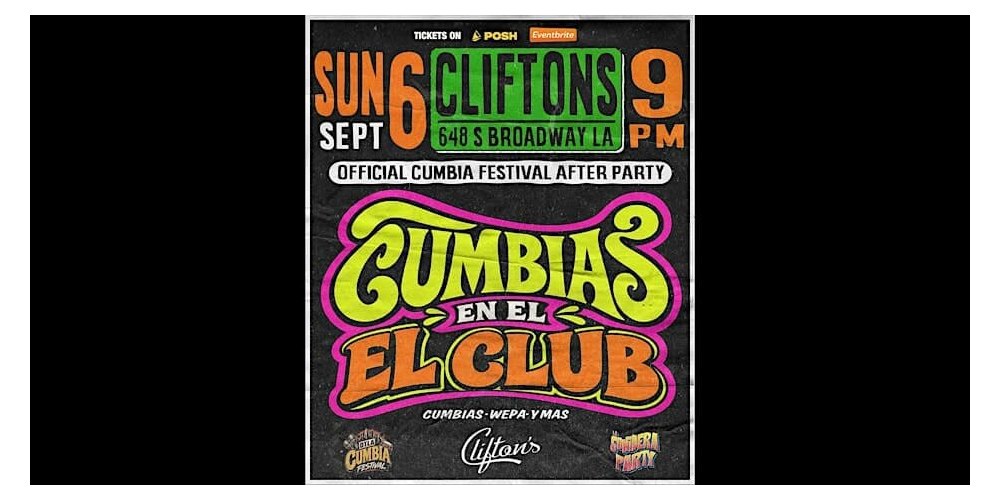 Cumbias en el Club official afterparty flyer