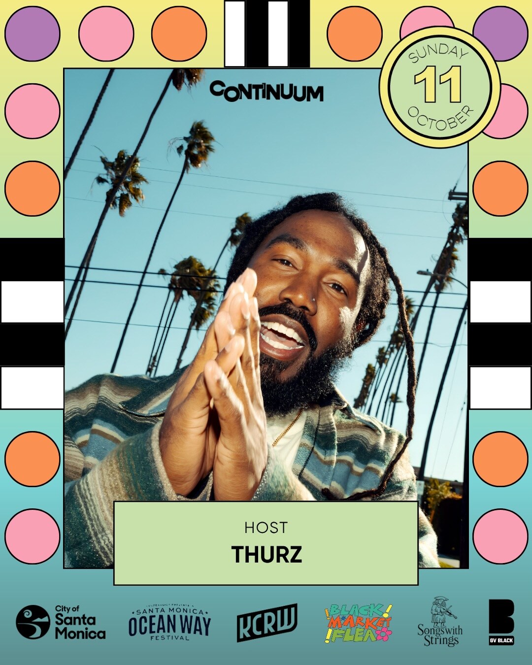 Continuum flyer for October 11 at Historic Belmar Park honoring Belmar history and Black Santa Monica.