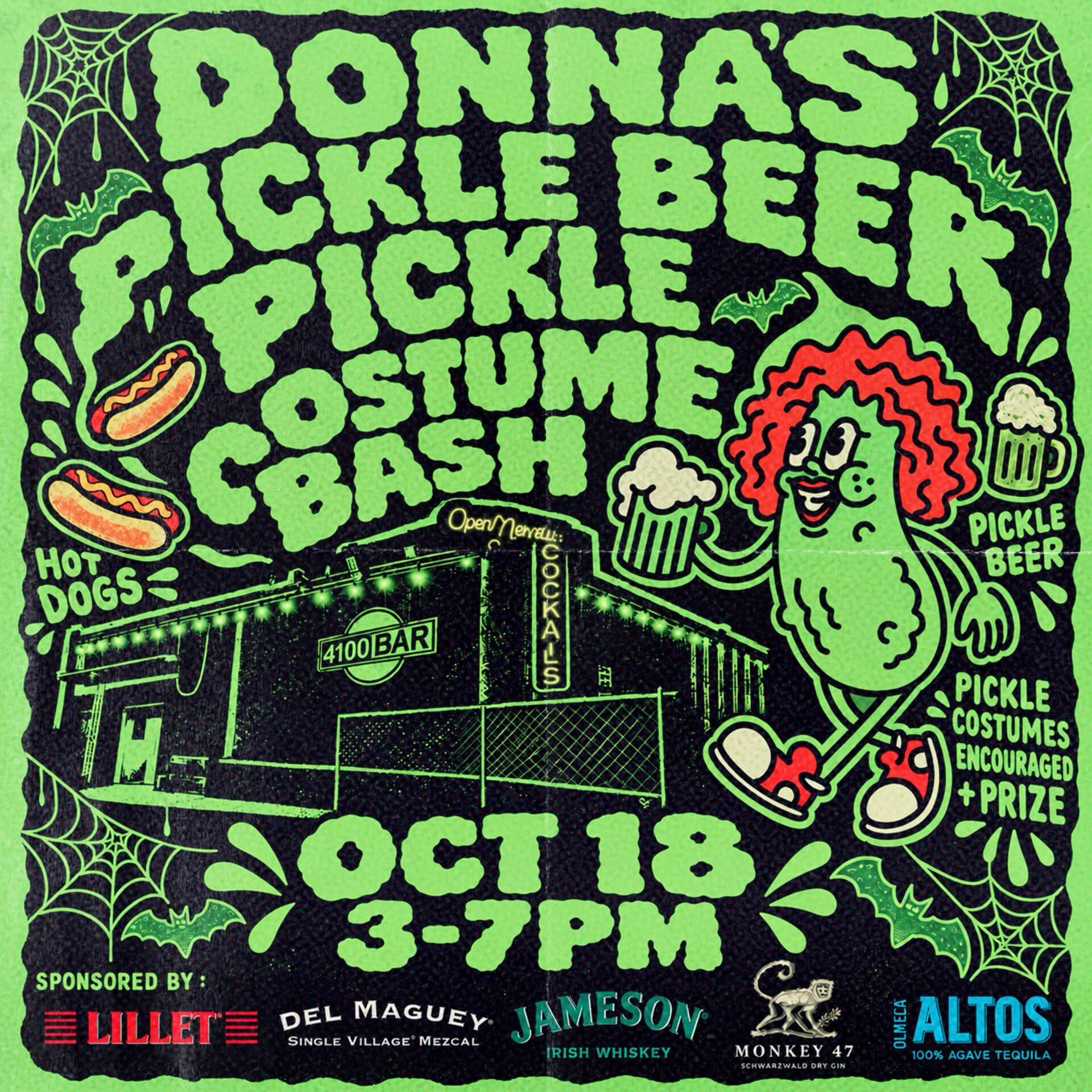 Donna’s Pickle Beer Costume Bash flyer