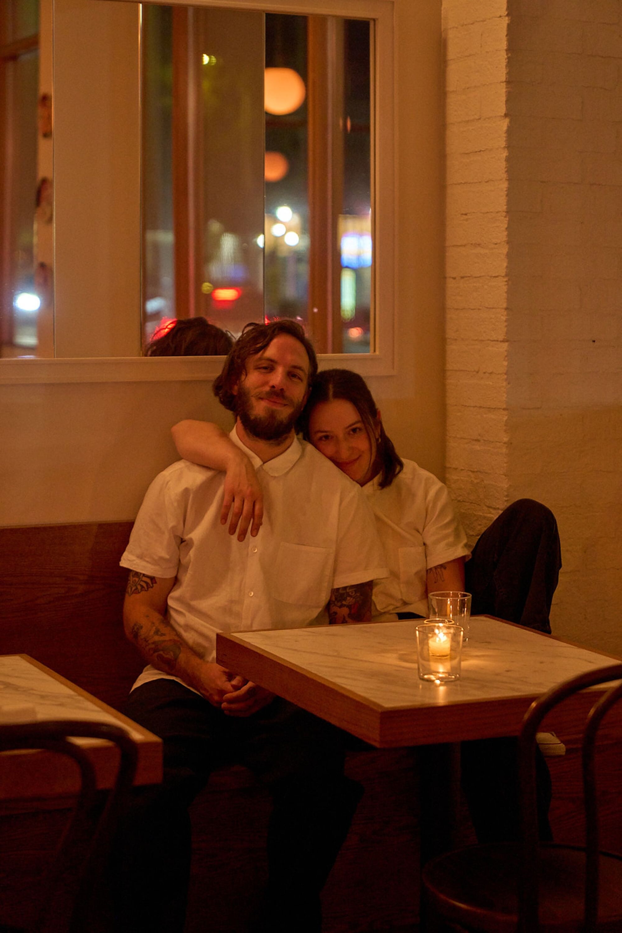 Taste America photograph of two guests dining together at a restaurant table.