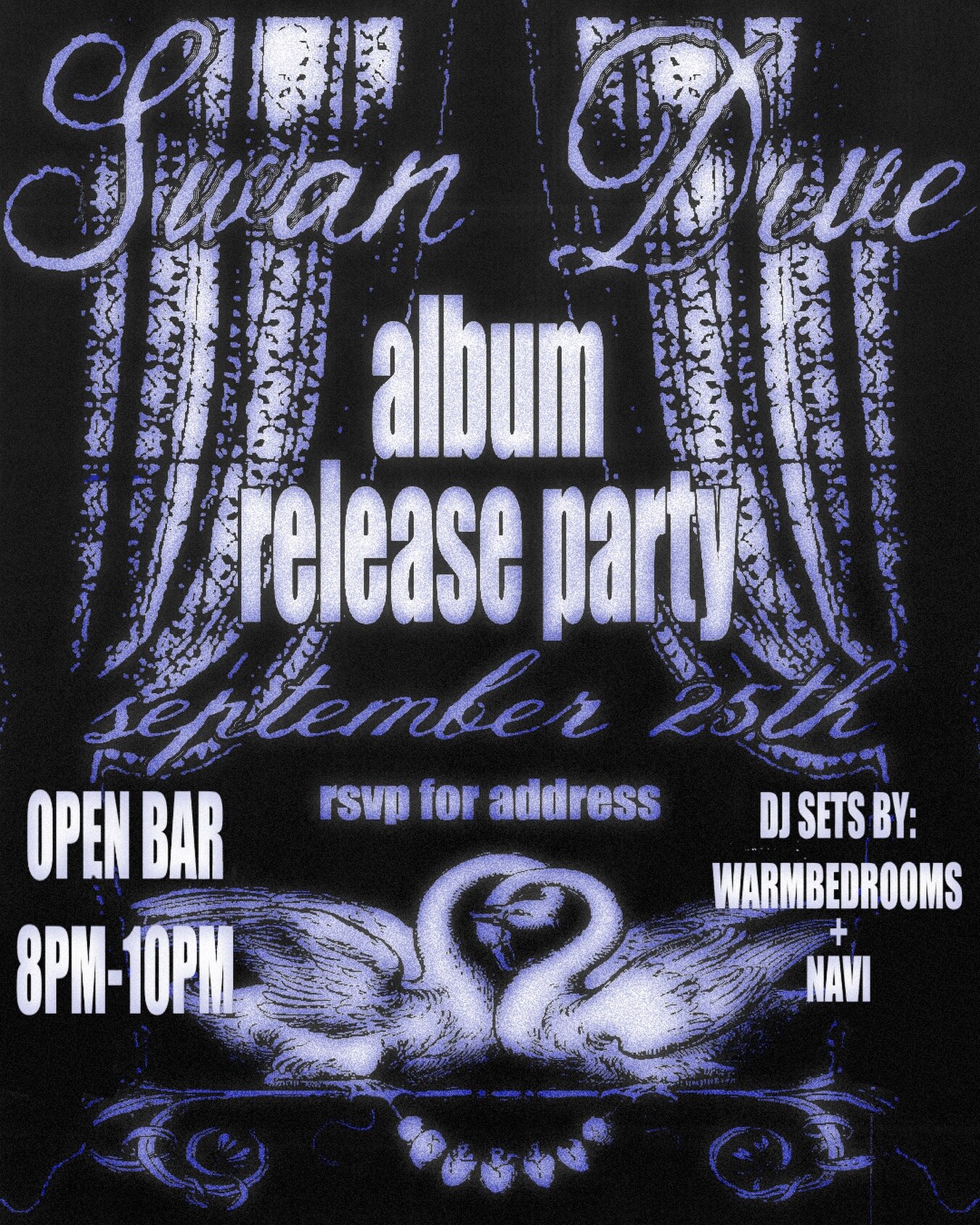 Swan Dive album release party flyer for September 25