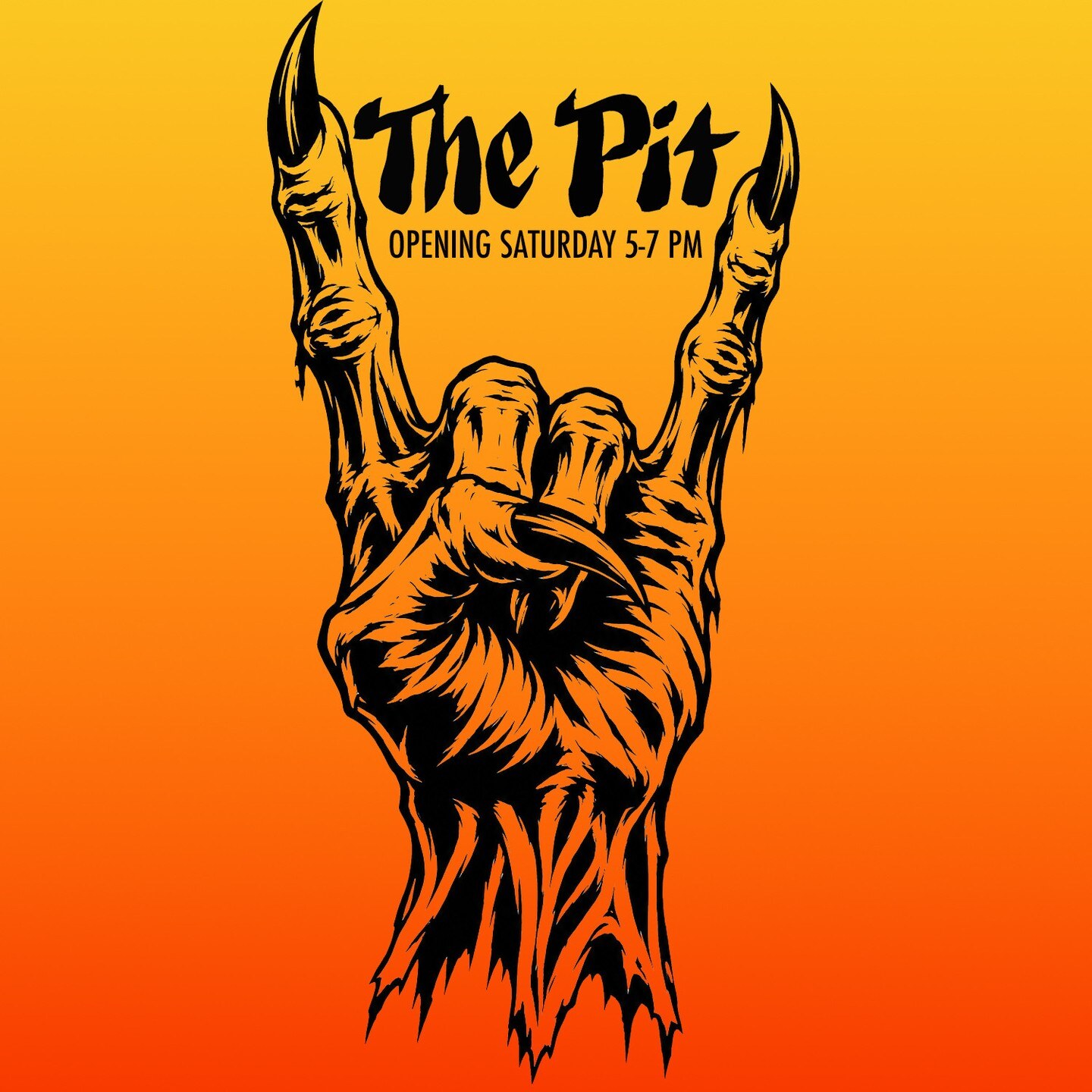 The Pit flyer announcing Chase Biado and Roxanne Jackson exhibition walkthroughs and openings