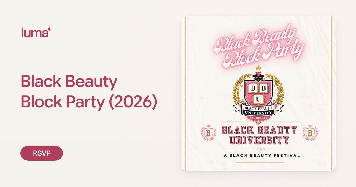 Black Beauty Block Party 2026 official Luma event artwork