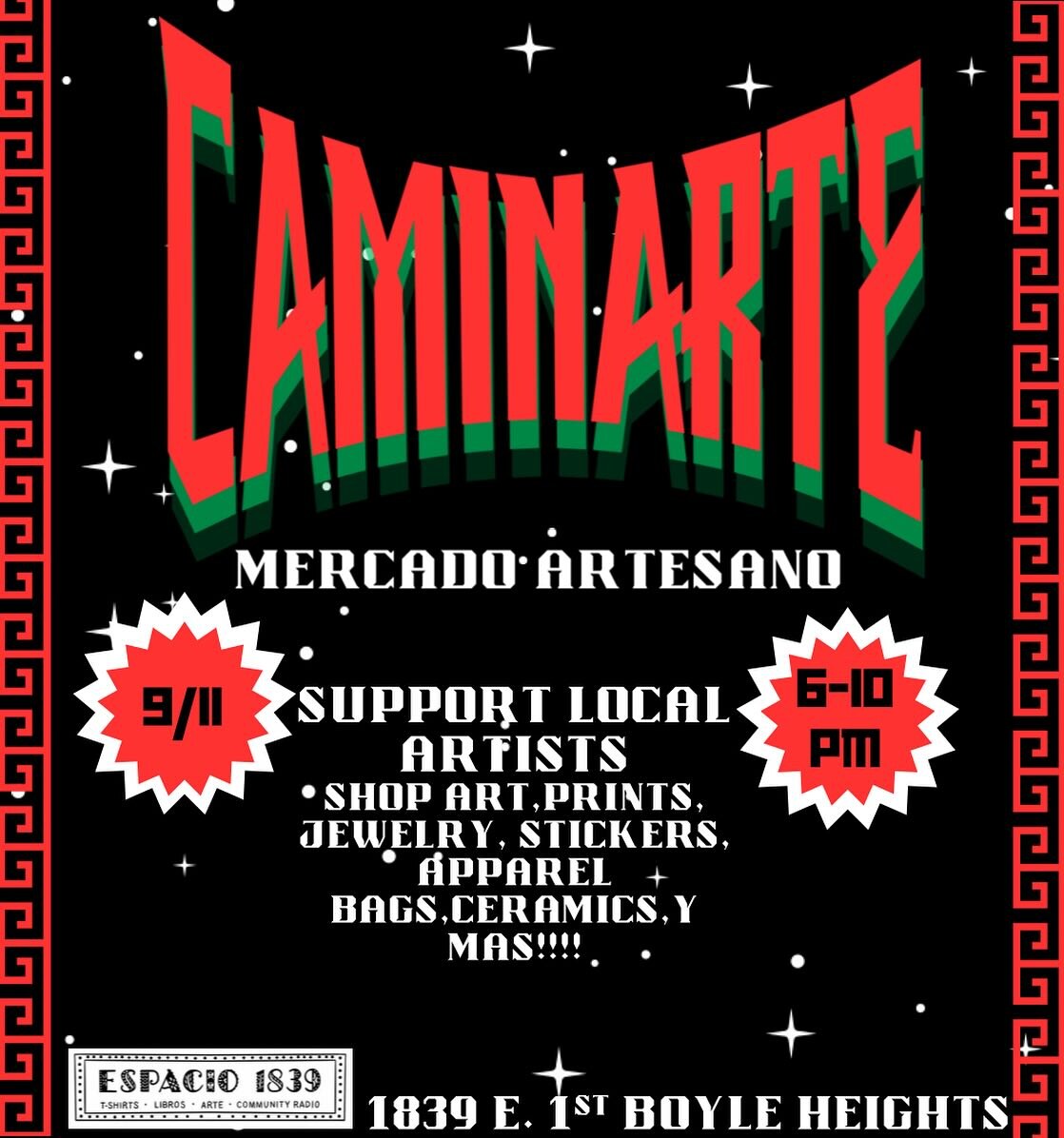 Caminarte Mercado Artesano flyer for September 11 at Espacio 1839 in Boyle Heights